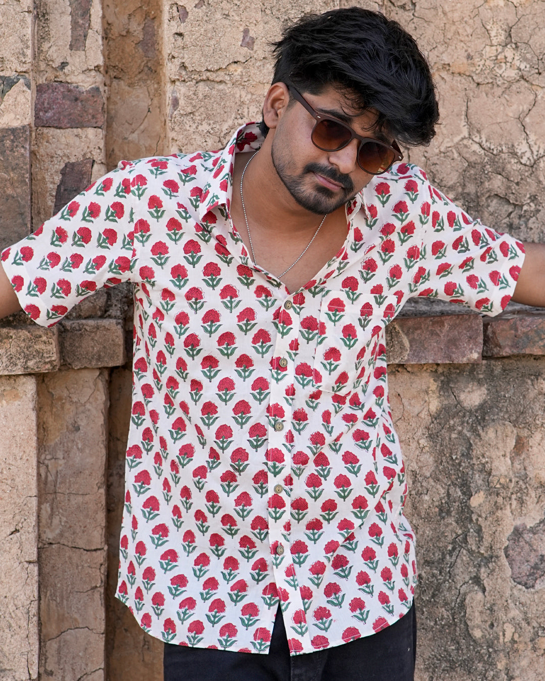 Block charm half sleeve Men's Shirt