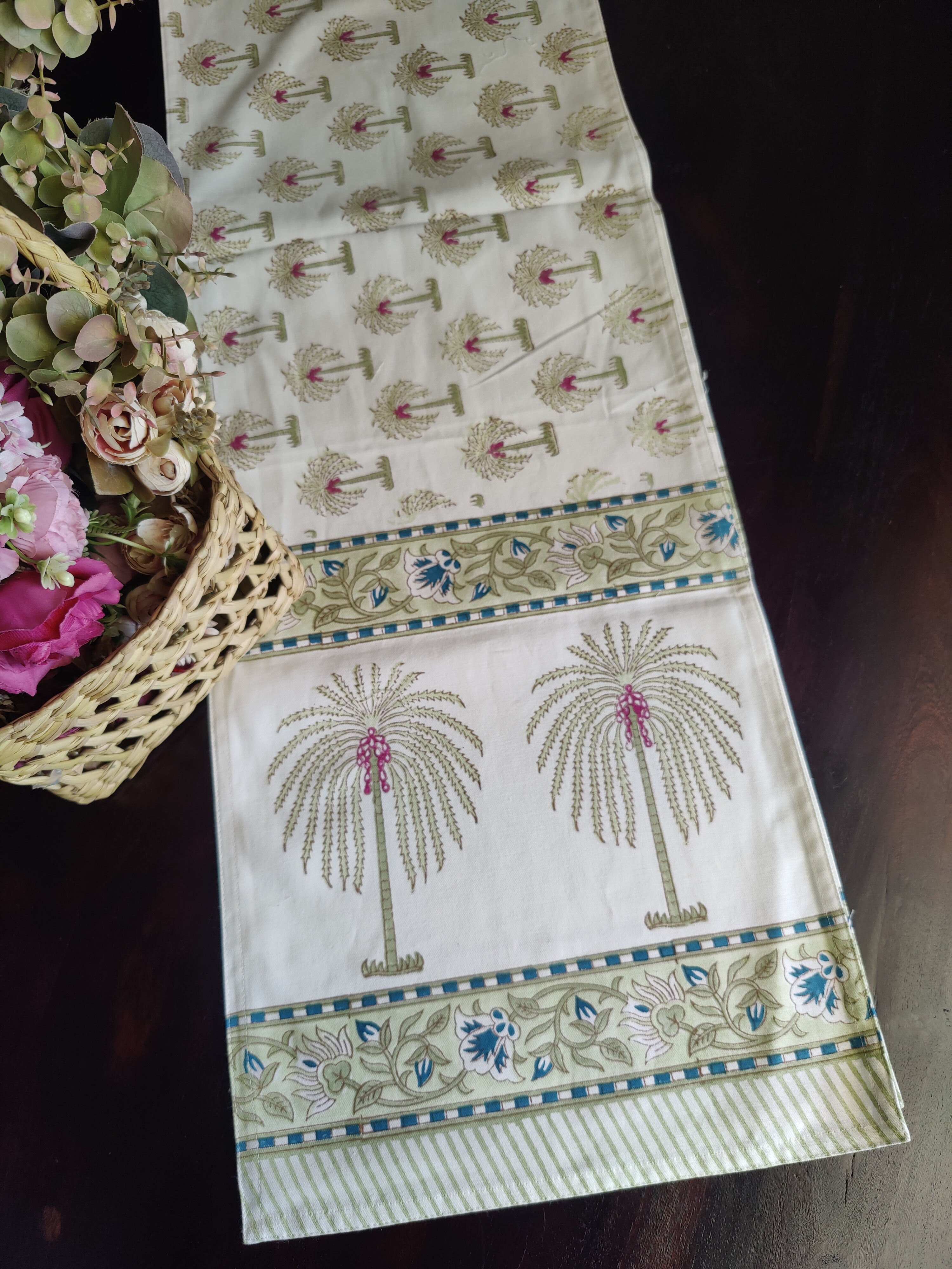 SIX SEATER HANDBLOCK PRINTED TABLE RUNNER