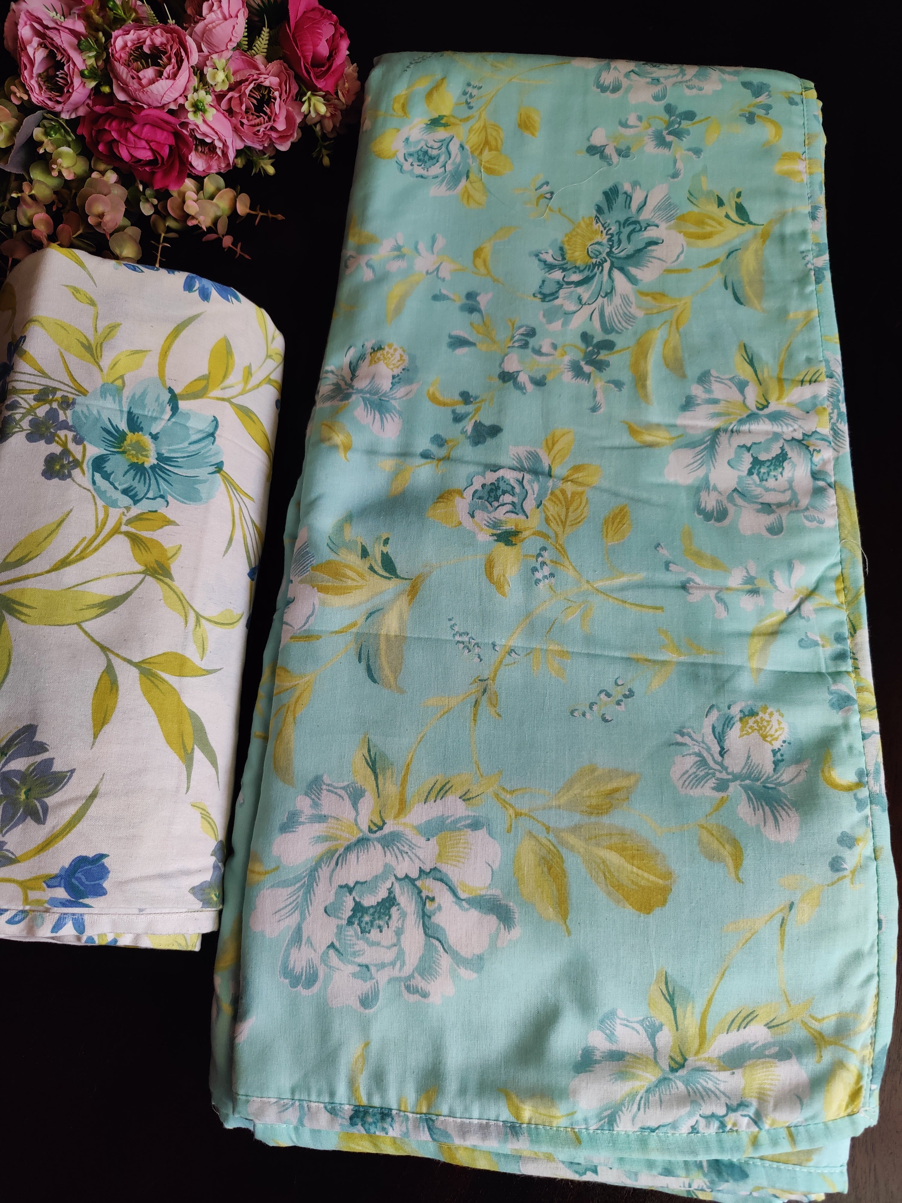 FLORAL SHALIMAR REVERSIBLE MULMUL DOHAR