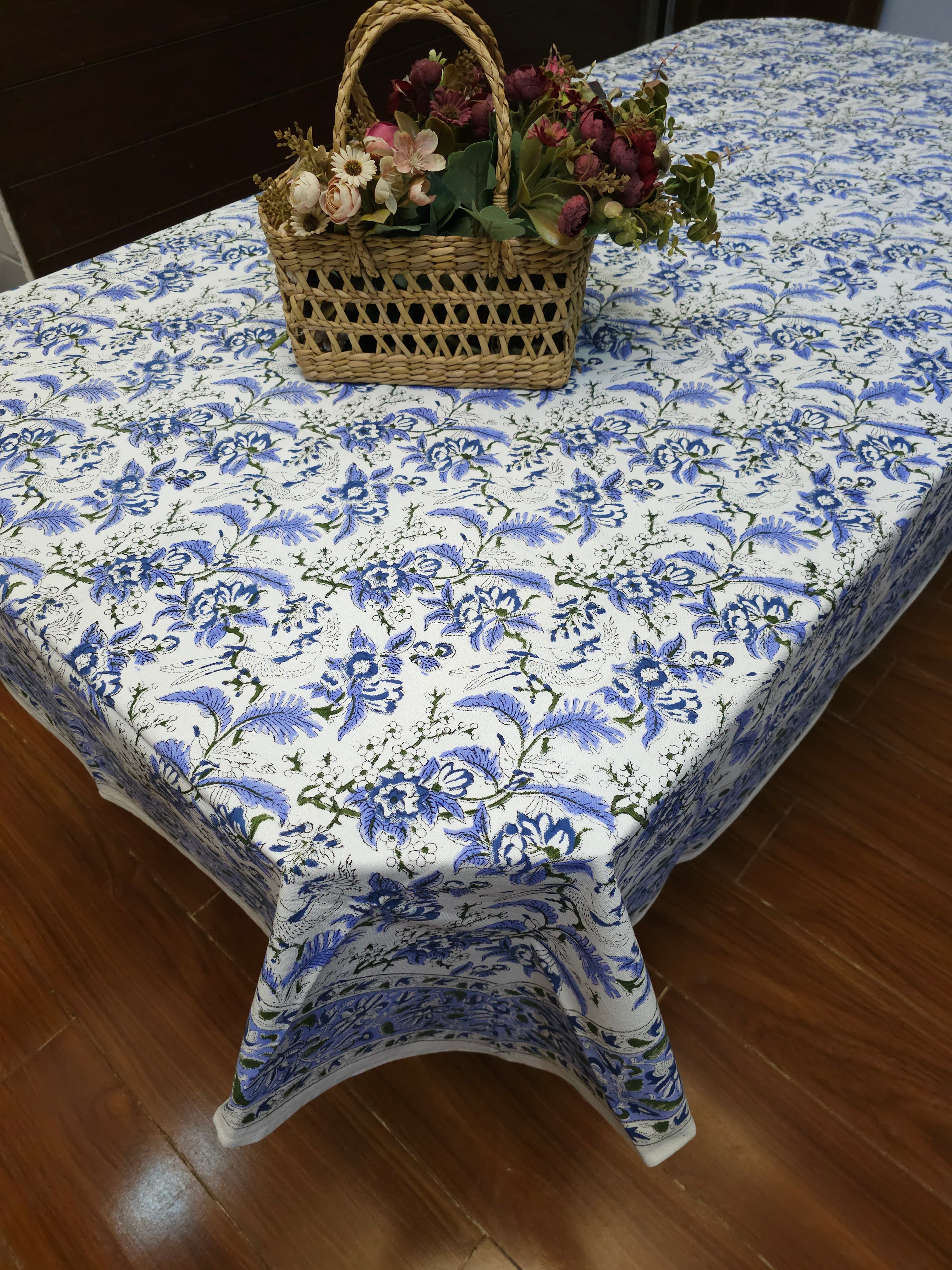 SHAHI SIX SEATER HANDBLOCK PRINTED TABLECLOTH