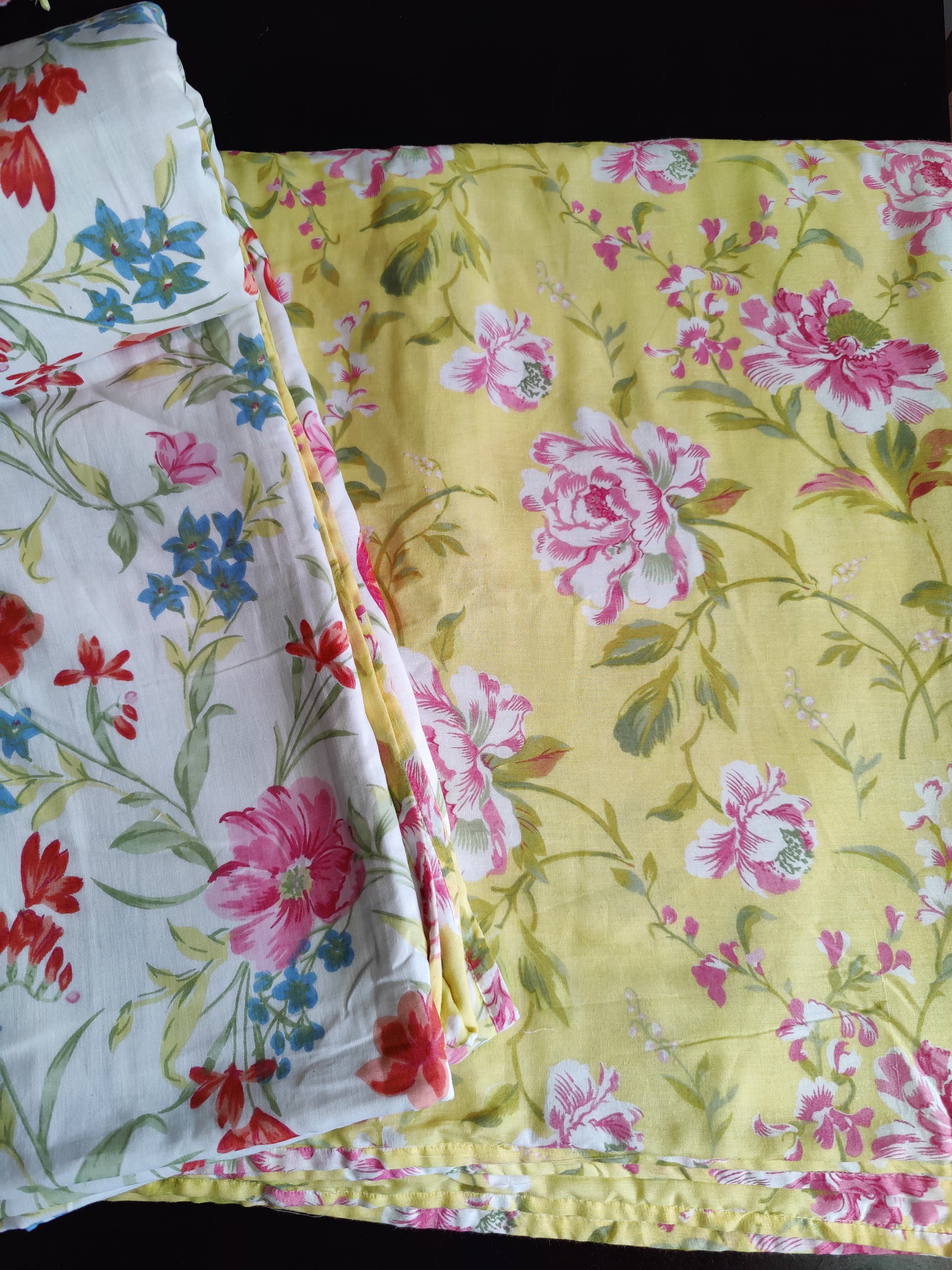 FLORAL SHALIMAR REVERSIBLE MULMUL DOHAR