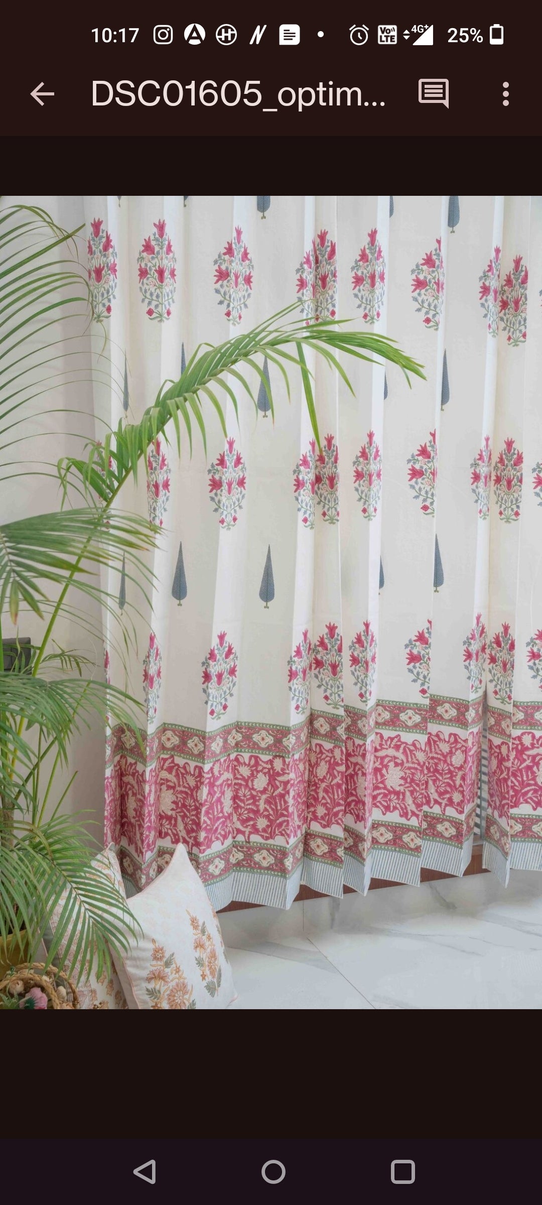 SUMAN LIGHT HANDBLOCK PRINTED CURTAIN