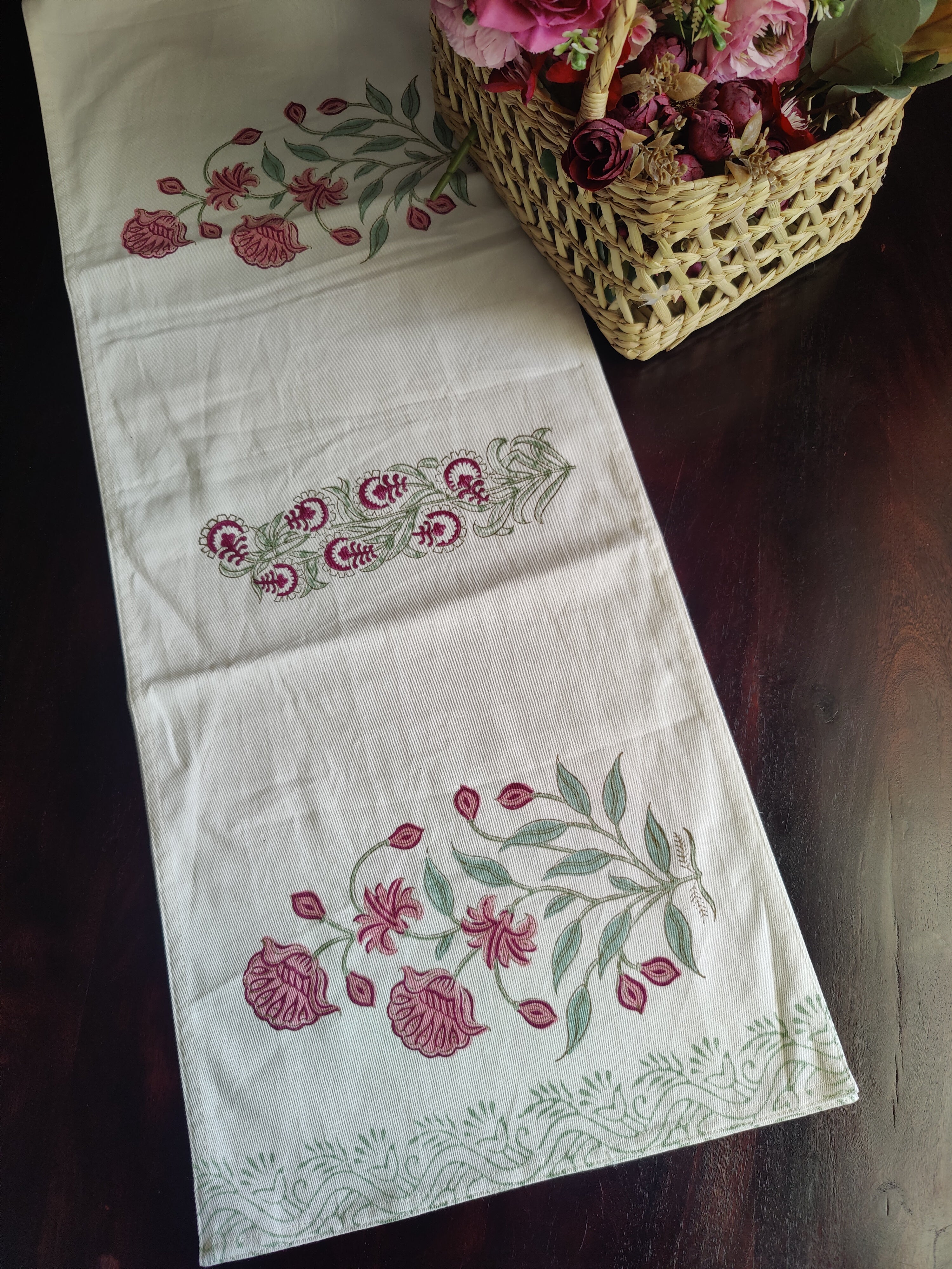 SIX SEATER HANDBLOCK PRINTED TABLE RUNNER