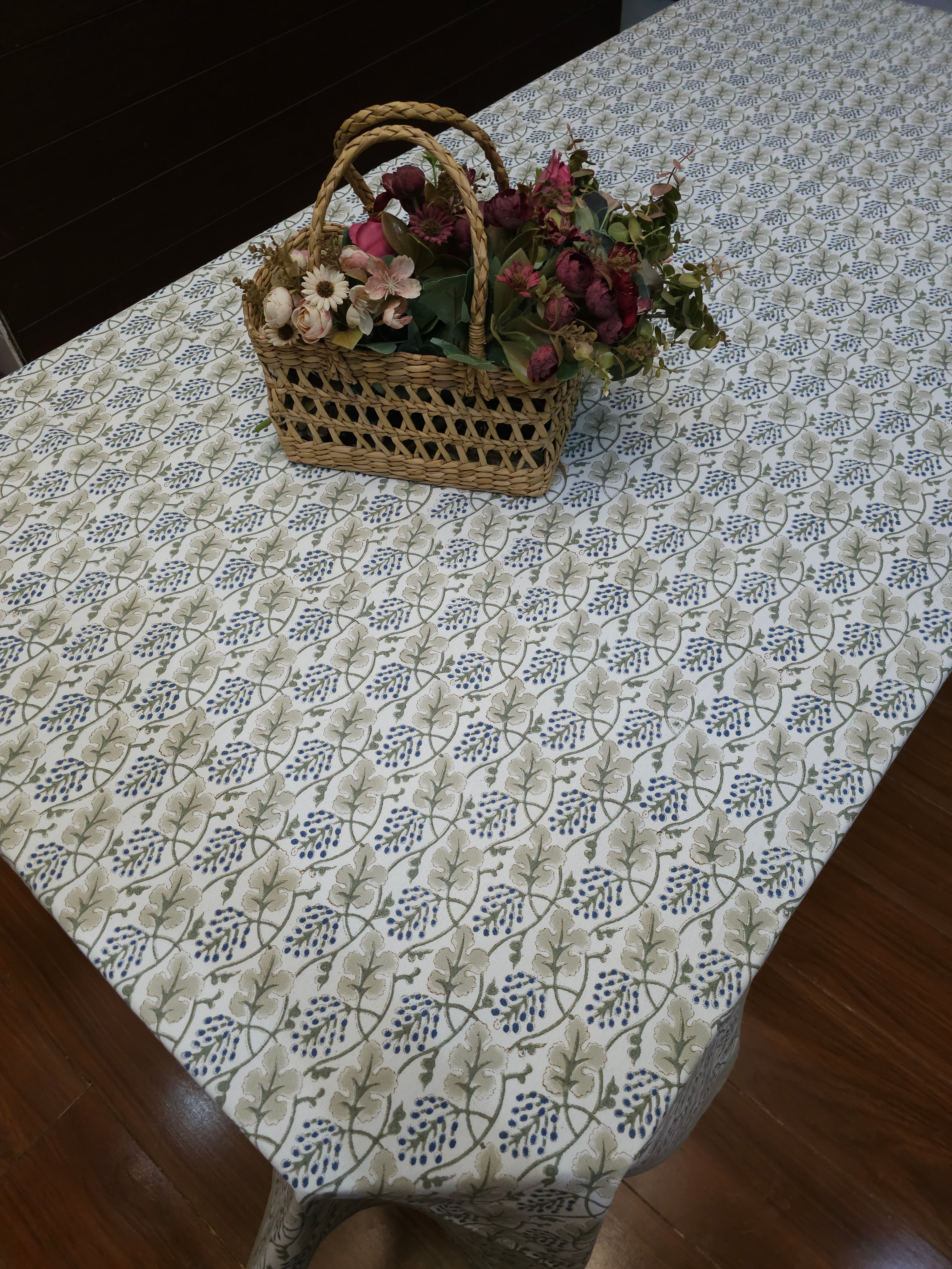 MYSTIC SIX & EIGHT SEATER HANDBLOCK PRINTED TABLECLOTH