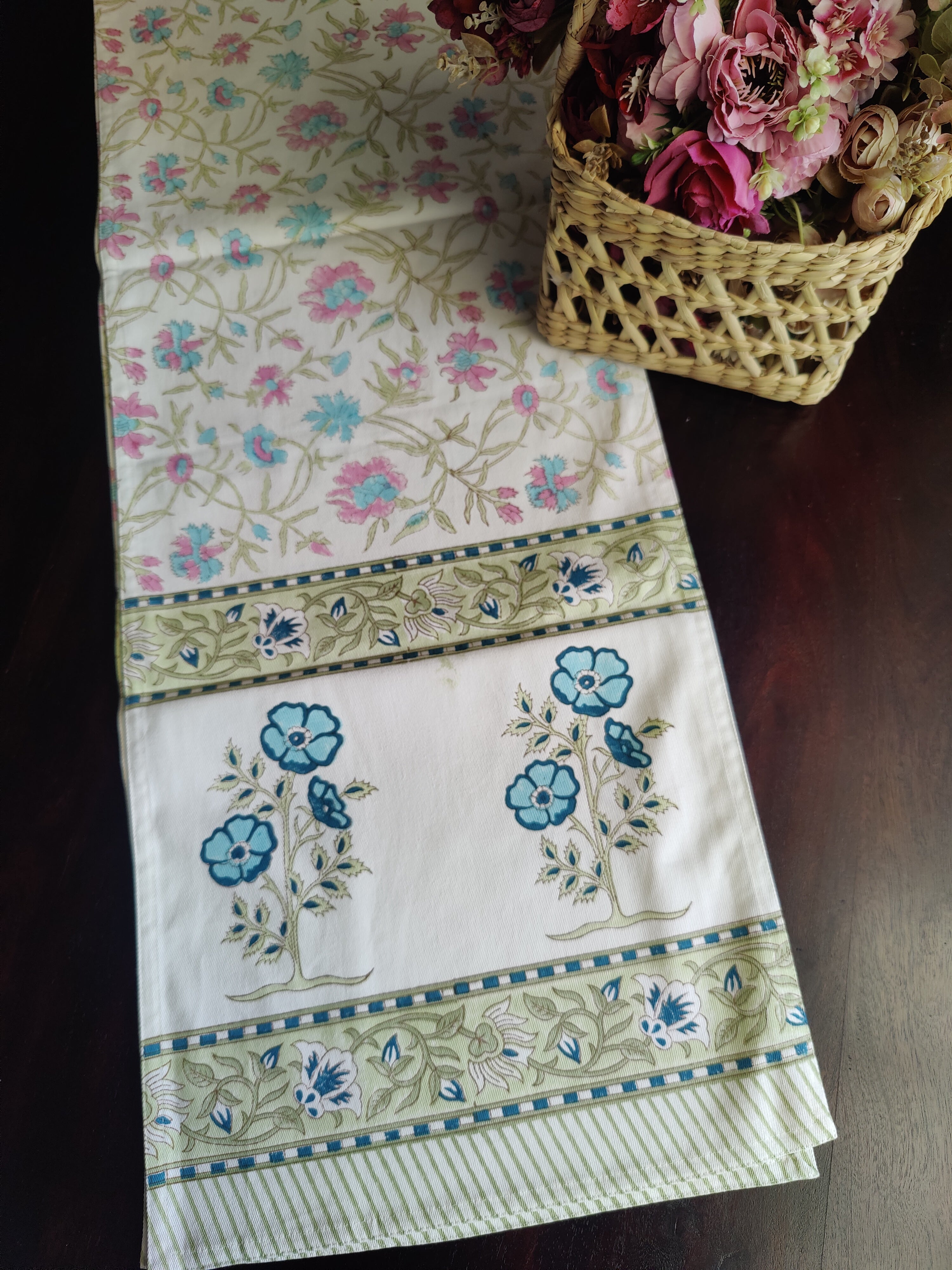 SIX SEATER HANDBLOCK PRINTED TABLE RUNNER