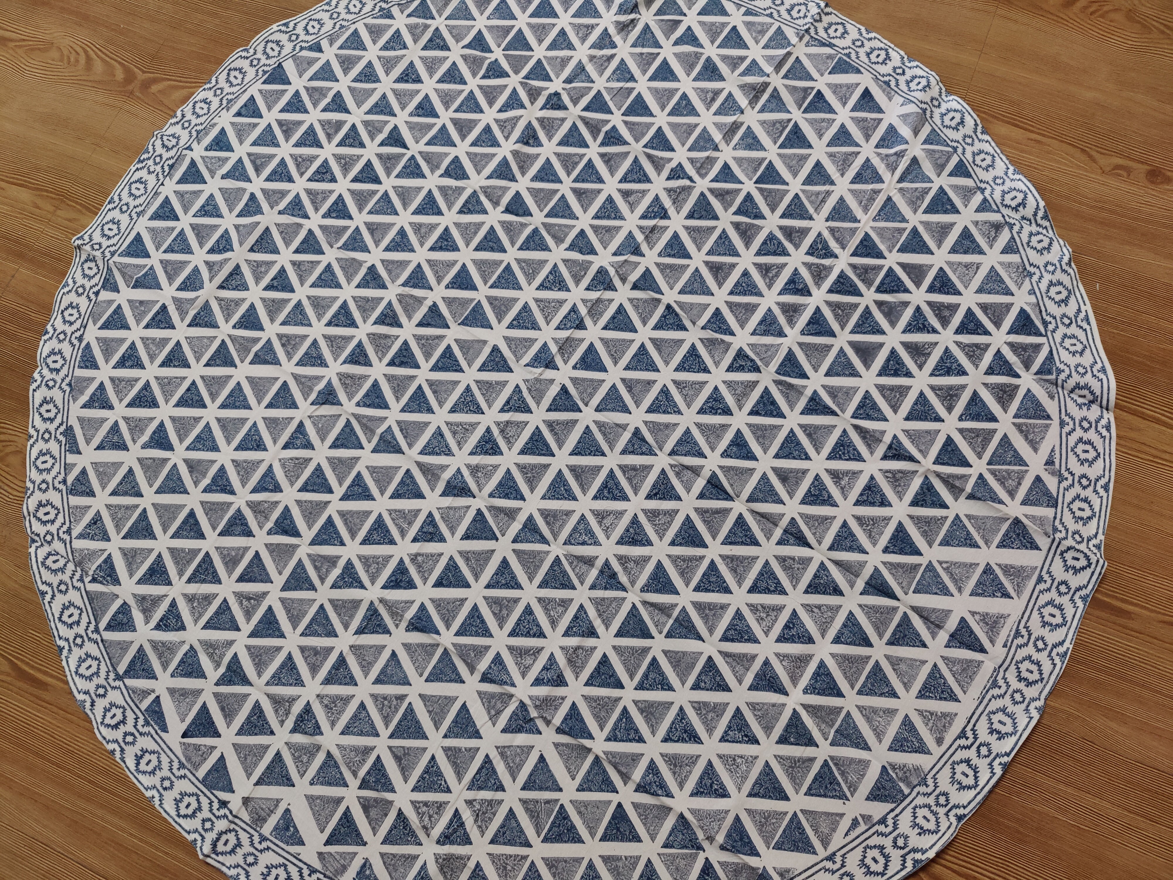 ROUND TABLE HANDBLOCK PRINTED TABLECLOTH
