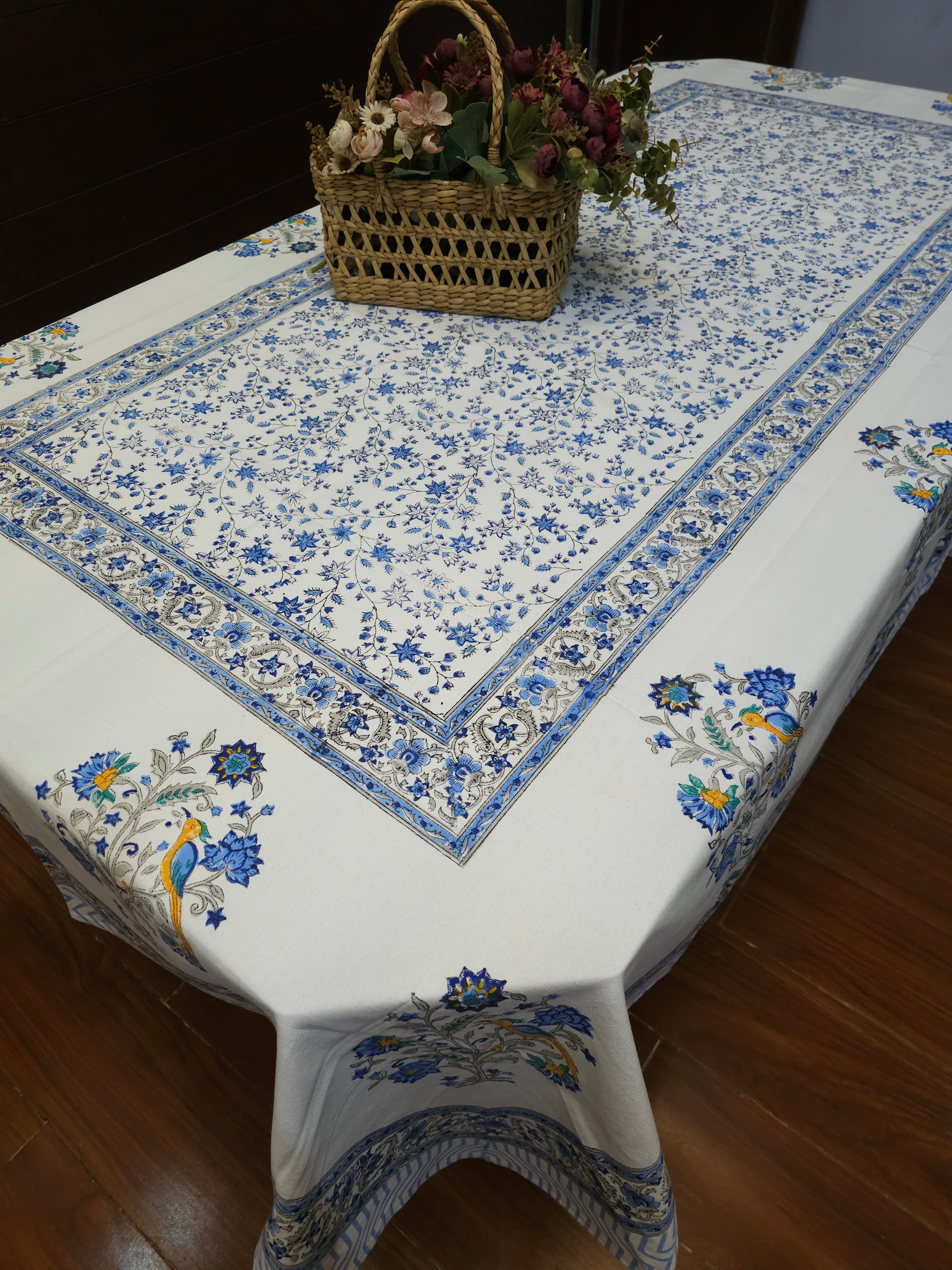 HANDBLOCK PRINTED SEATER TABLECLOTH