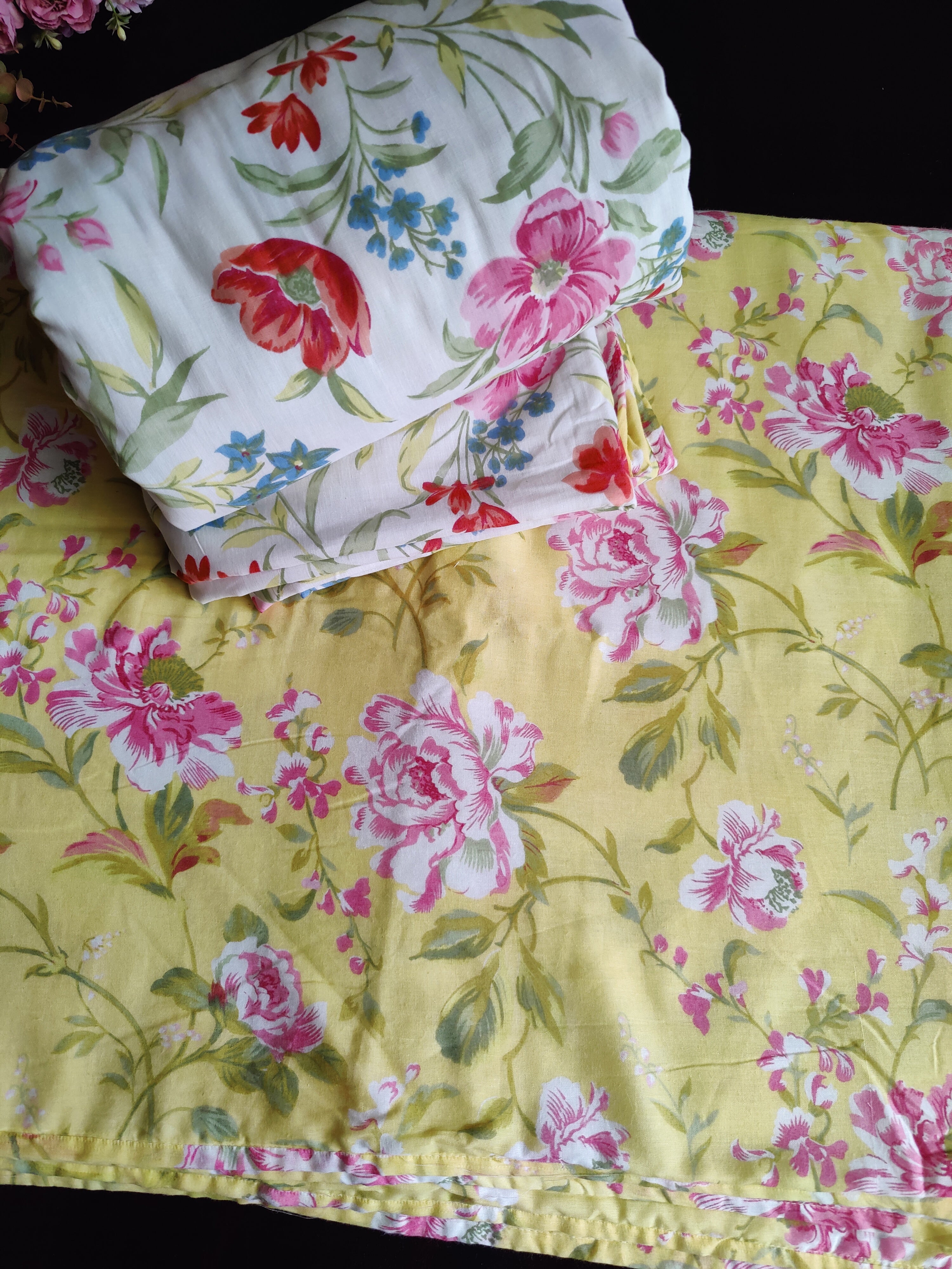 FLORAL SHALIMAR REVERSIBLE MULMUL DOHAR