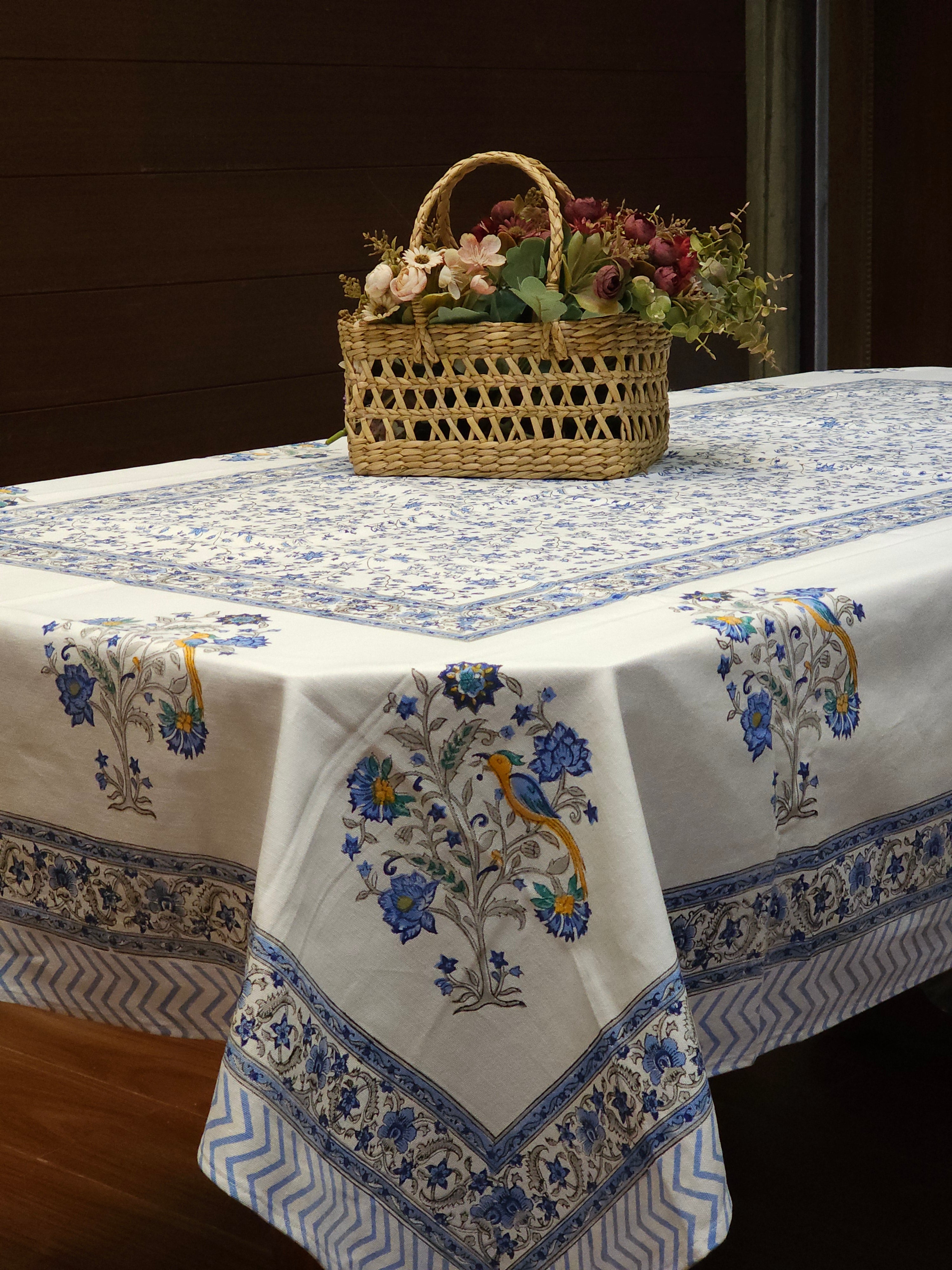 HANDBLOCK PRINTED SEATER TABLECLOTH