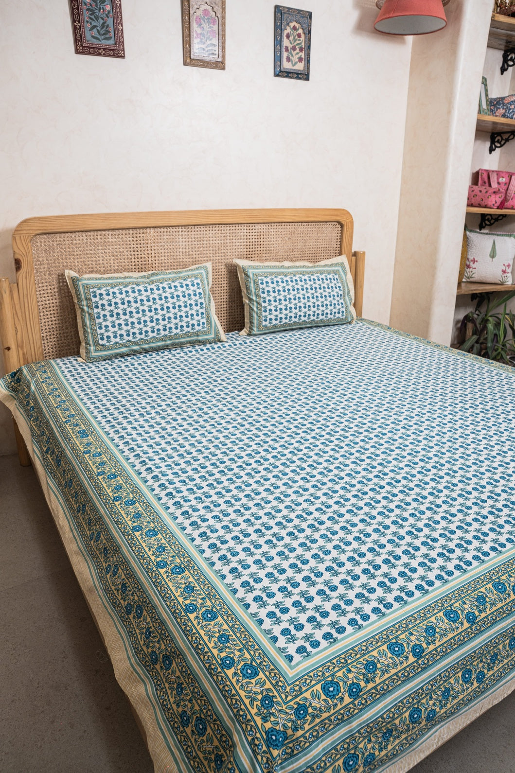 PURE COTTON BEDSHEET WITH TWO PILLOW CASES
