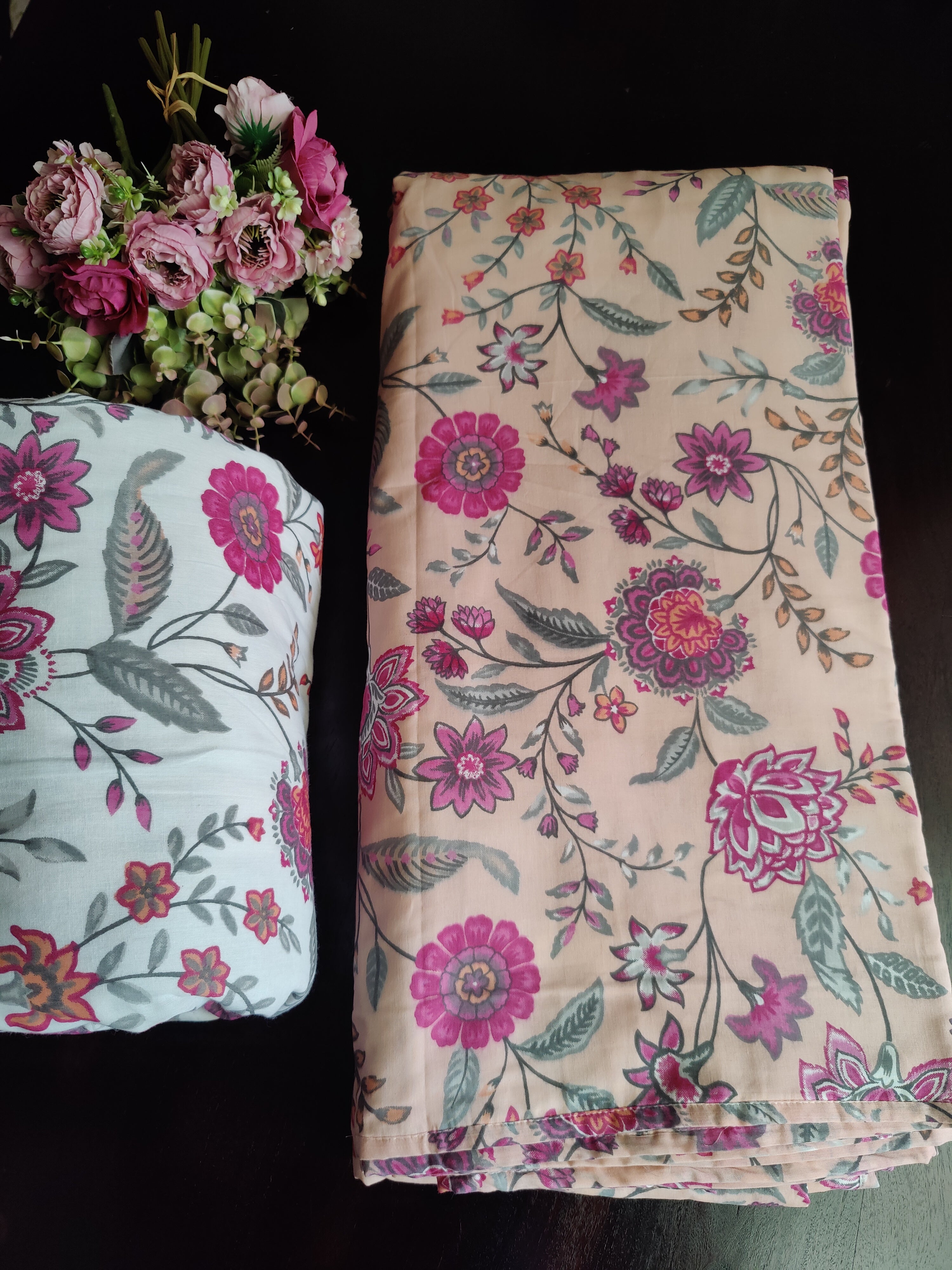 FLORAL SHALIMAR REVERSIBLE MULMUL DOHAR