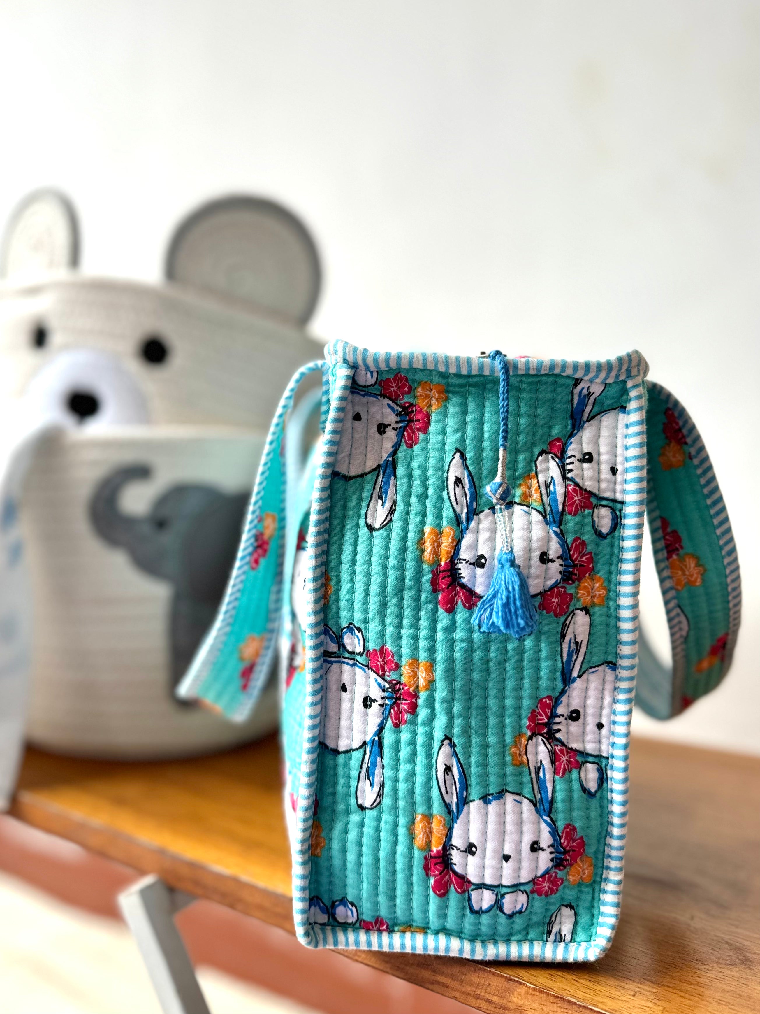 KIDS PRINT MINI TOTE BAG WITH ZIP
