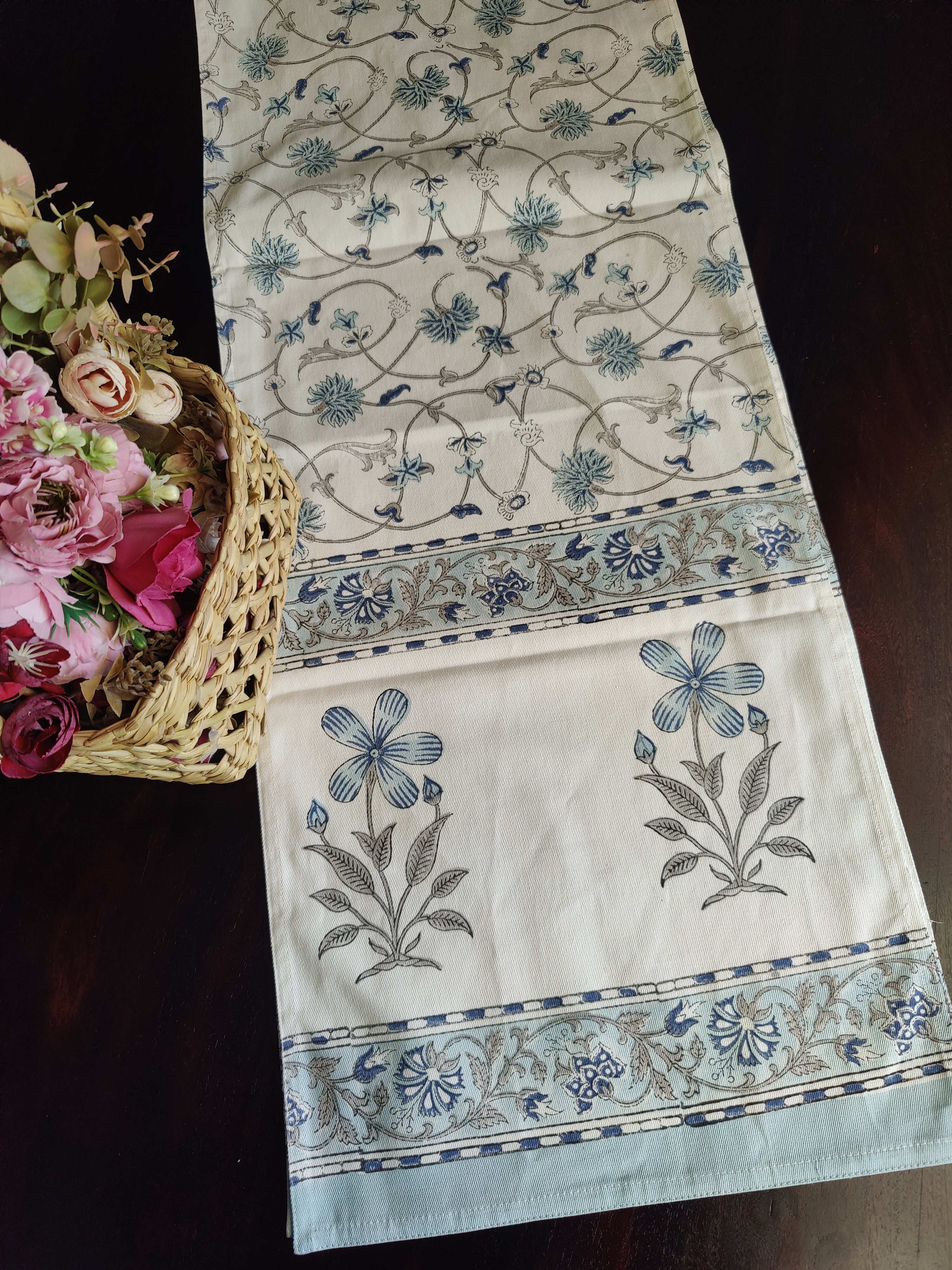 SIX SEATER HANDBLOCK PRINTED TABLE RUNNER