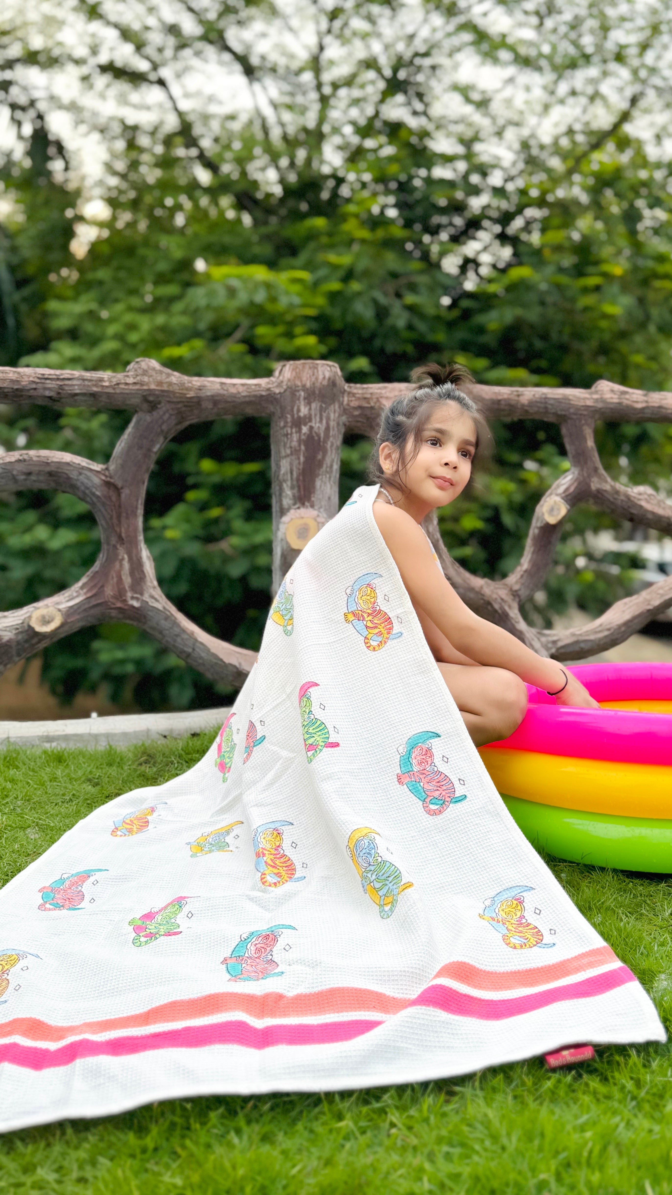 HAND BLOCK PRINTED KIDS BATH TOWEL