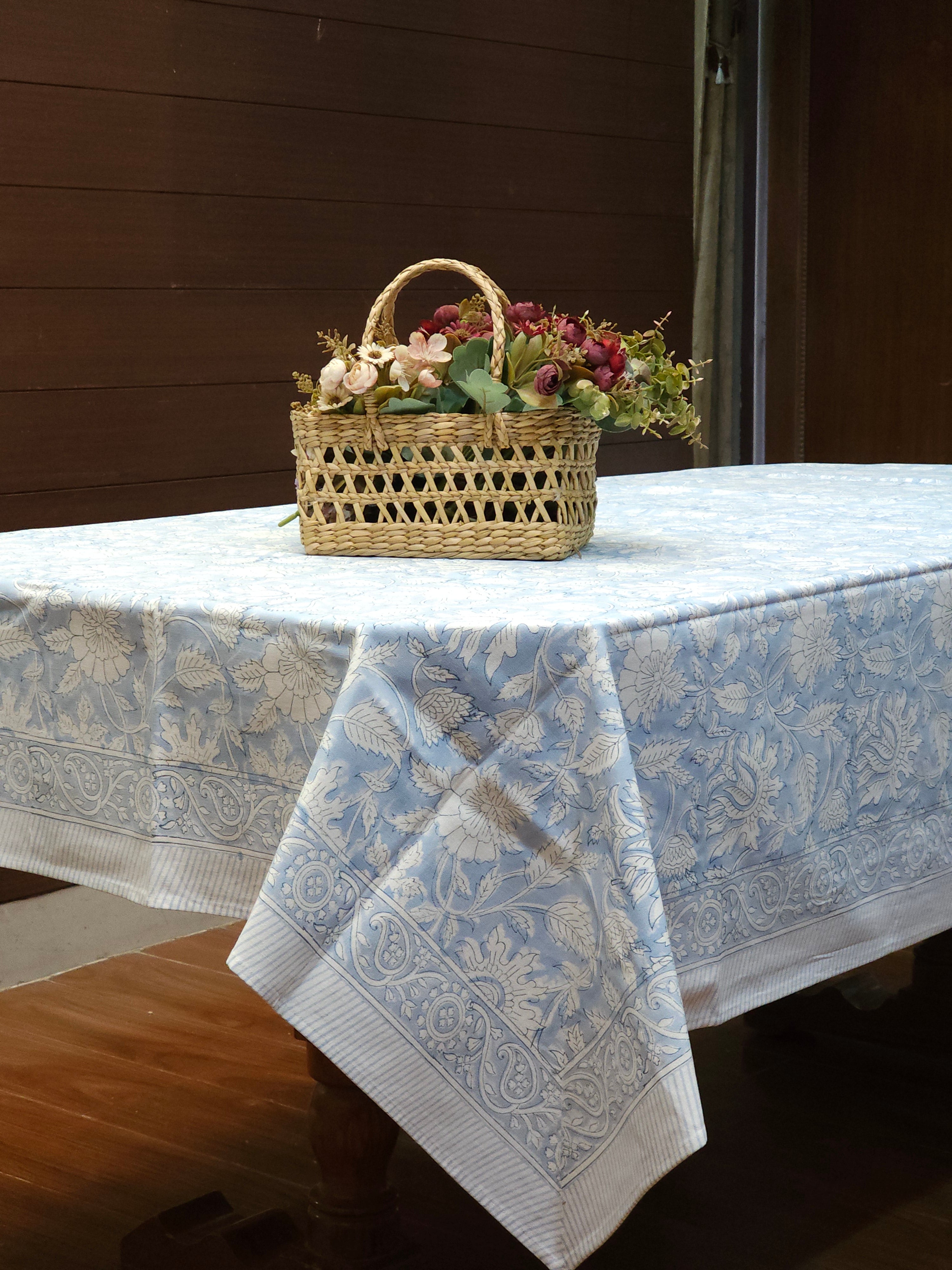 NEELAMBAR SIX & EIGHT SEATER HANDBLOCK PRINTED TABLECLOTH