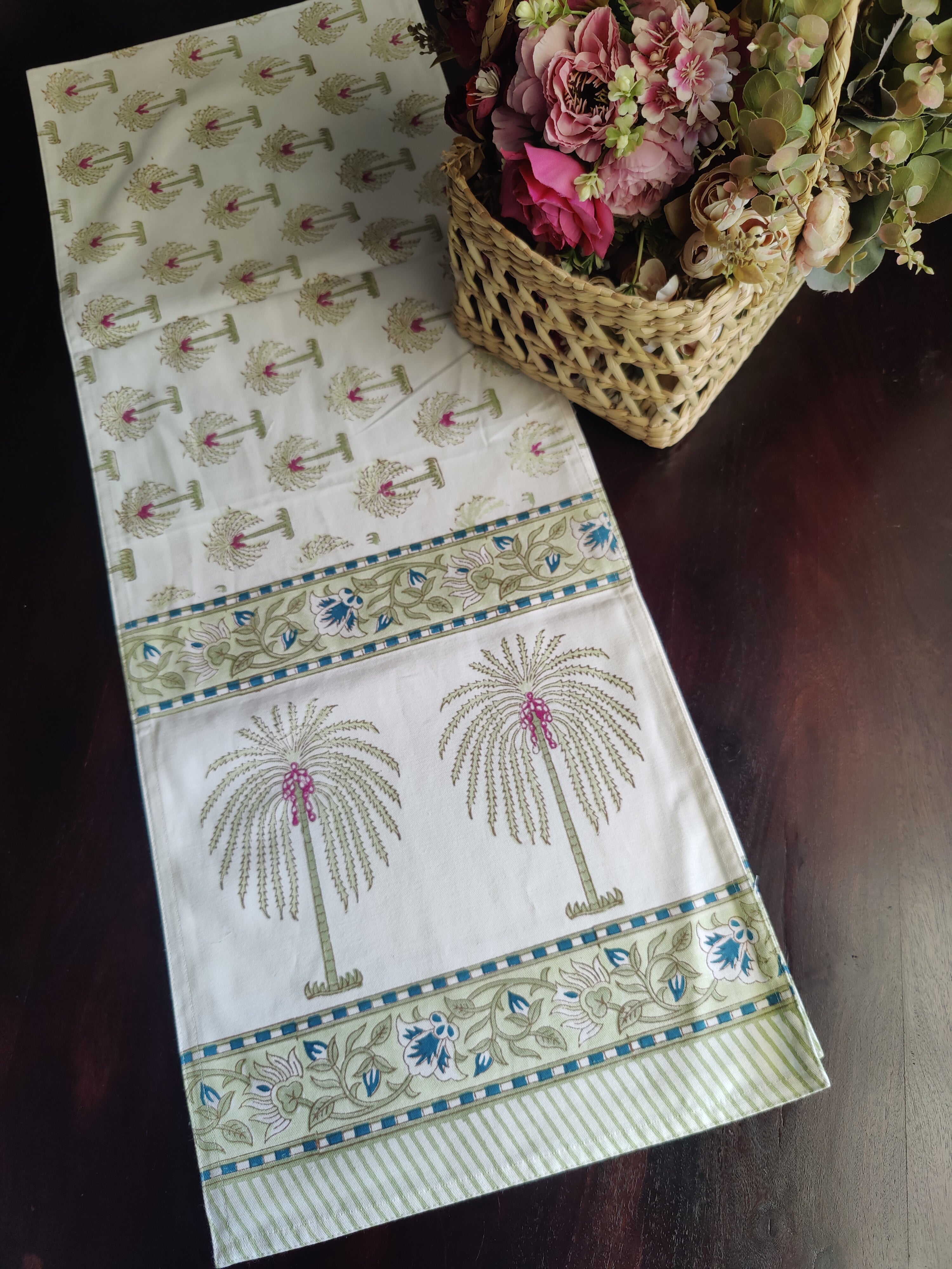SIX SEATER HANDBLOCK PRINTED TABLE RUNNER
