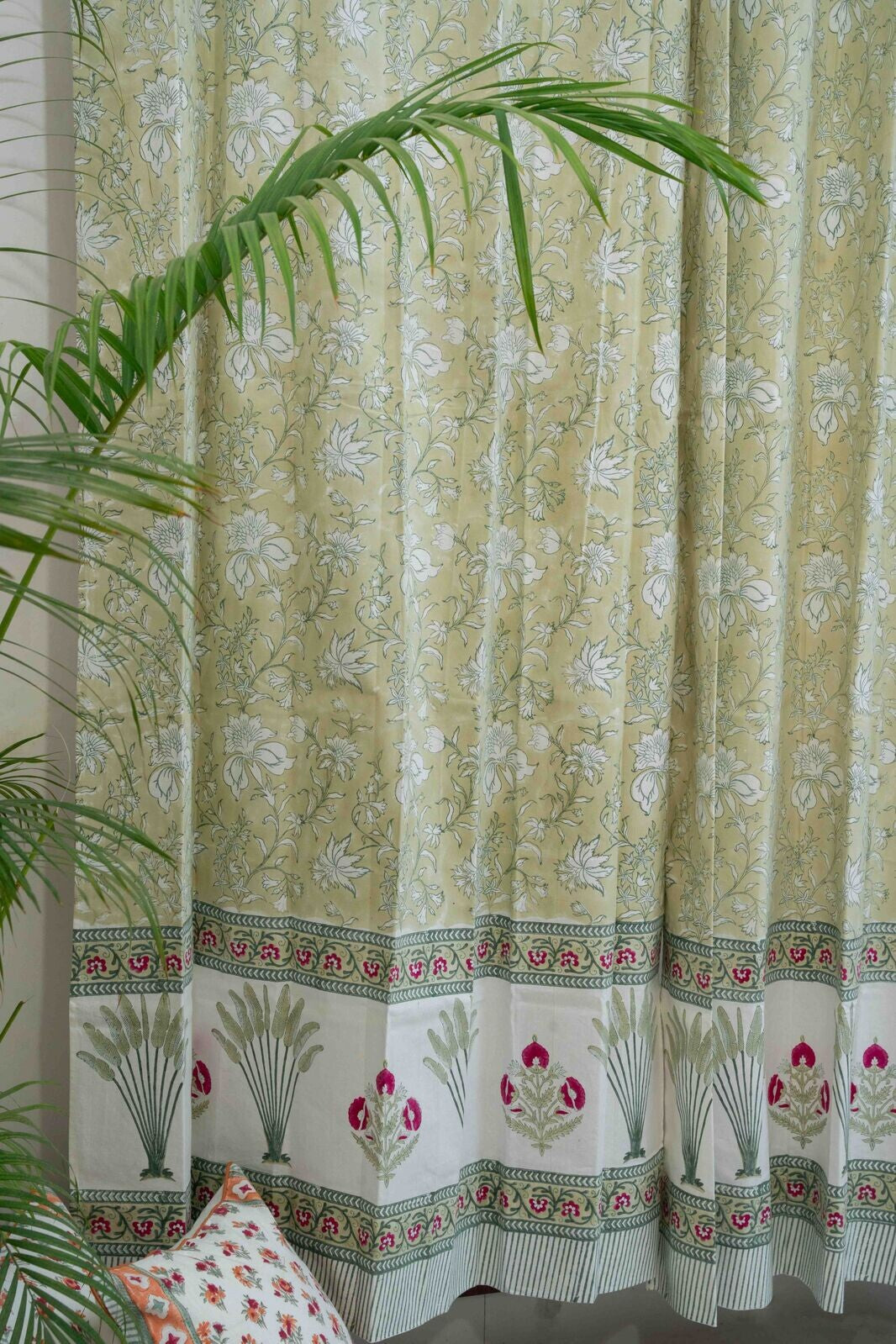 PARIZA DARK HANDBLOCK PRINTED CURTAIN