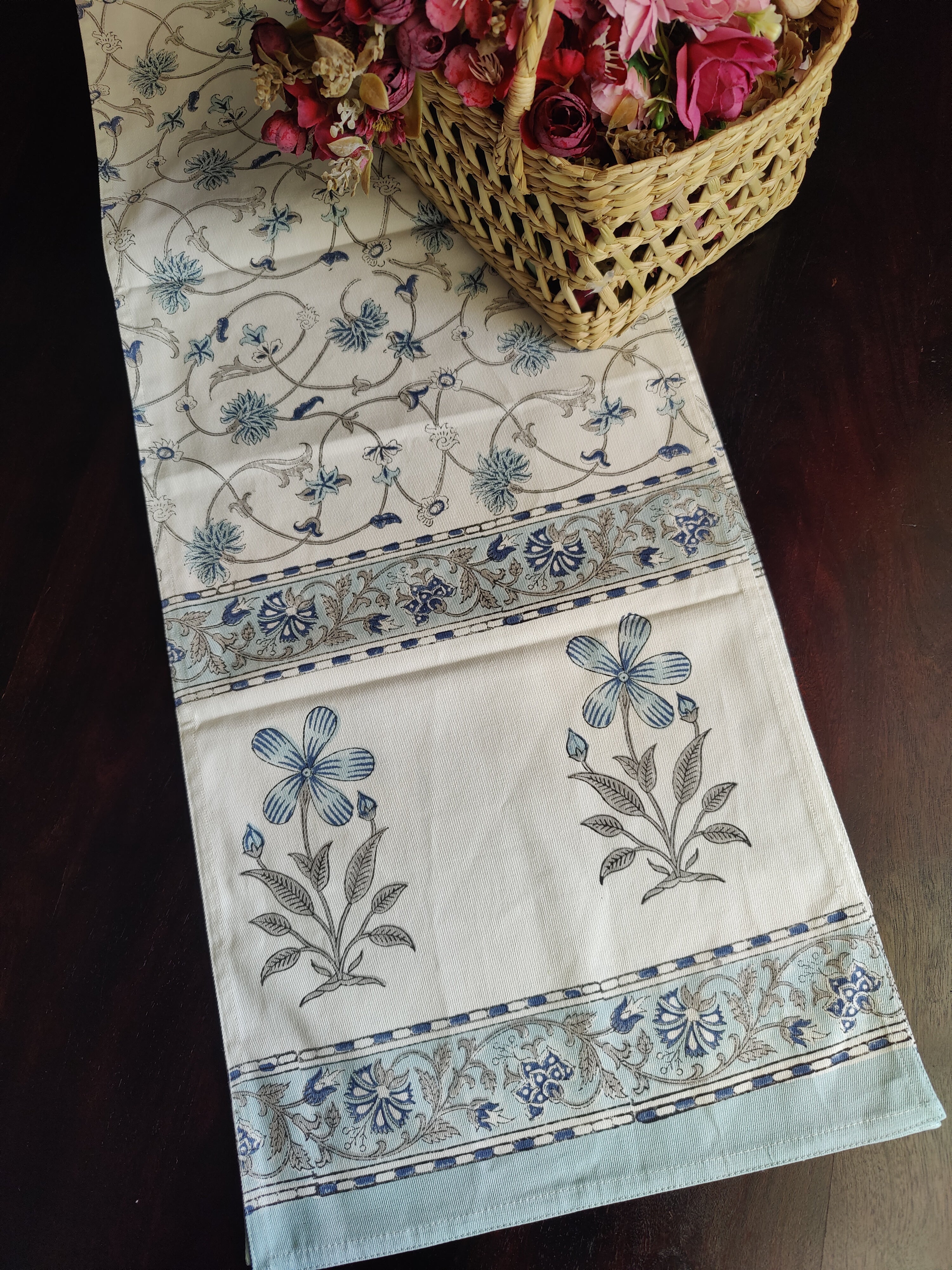 SIX SEATER HANDBLOCK PRINTED TABLE RUNNER