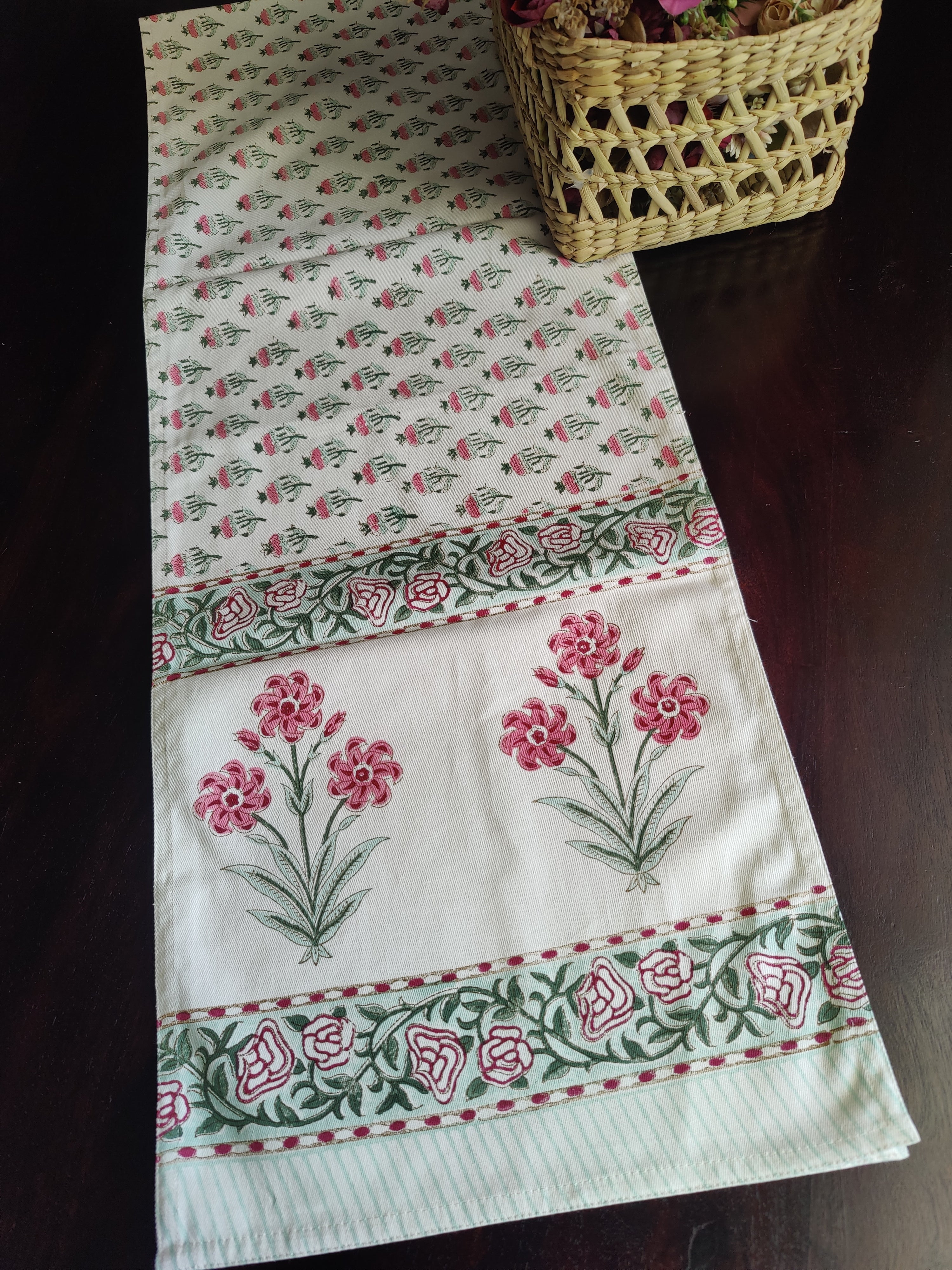 SIX SEATER HANDBLOCK PRINTED TABLE RUNNER