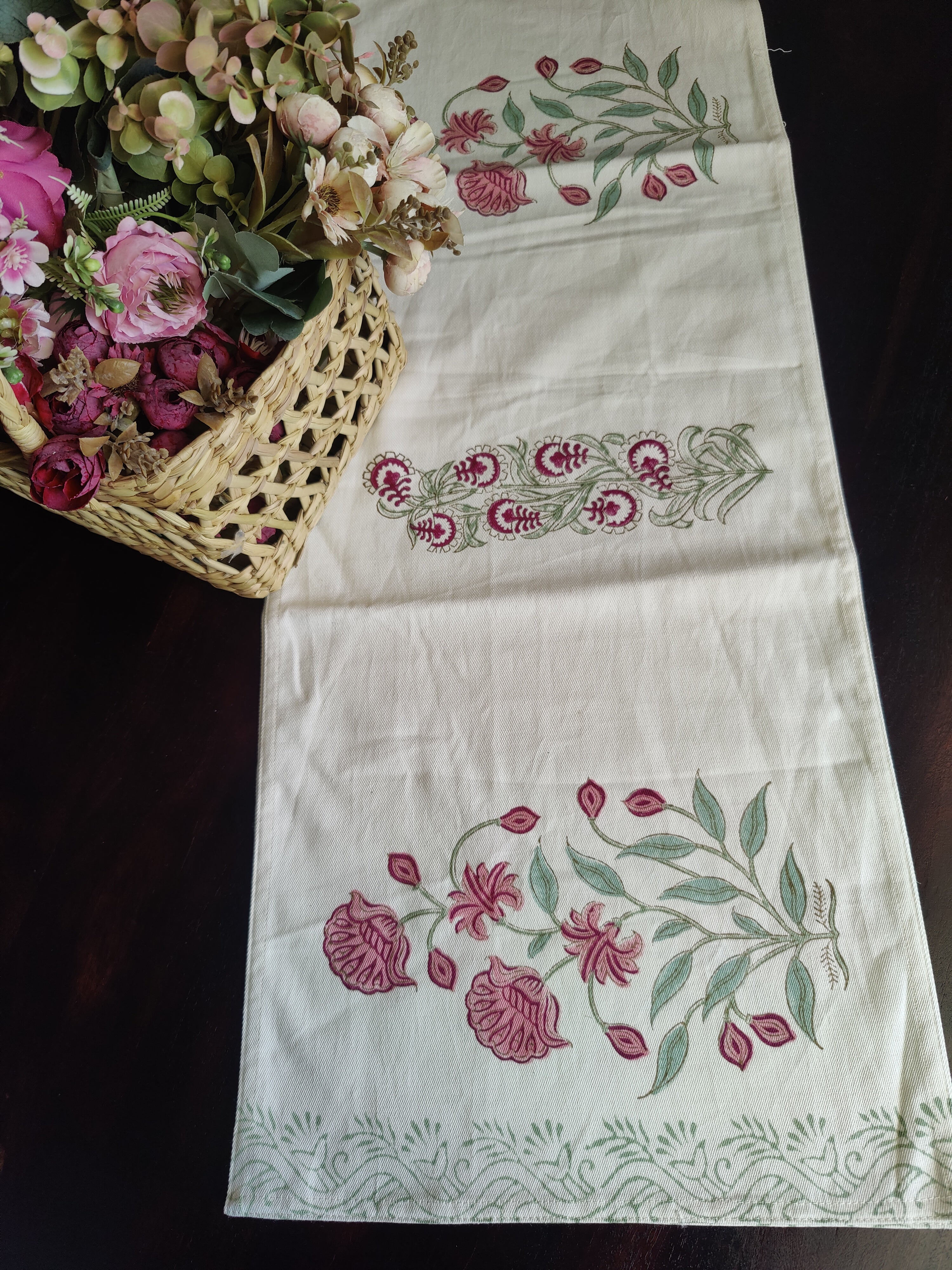 SIX SEATER HANDBLOCK PRINTED TABLE RUNNER