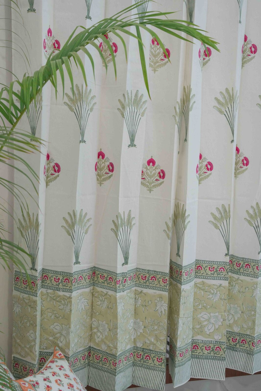 PARIZA LIGHT HANDBLOCK PRINTED CURTAIN