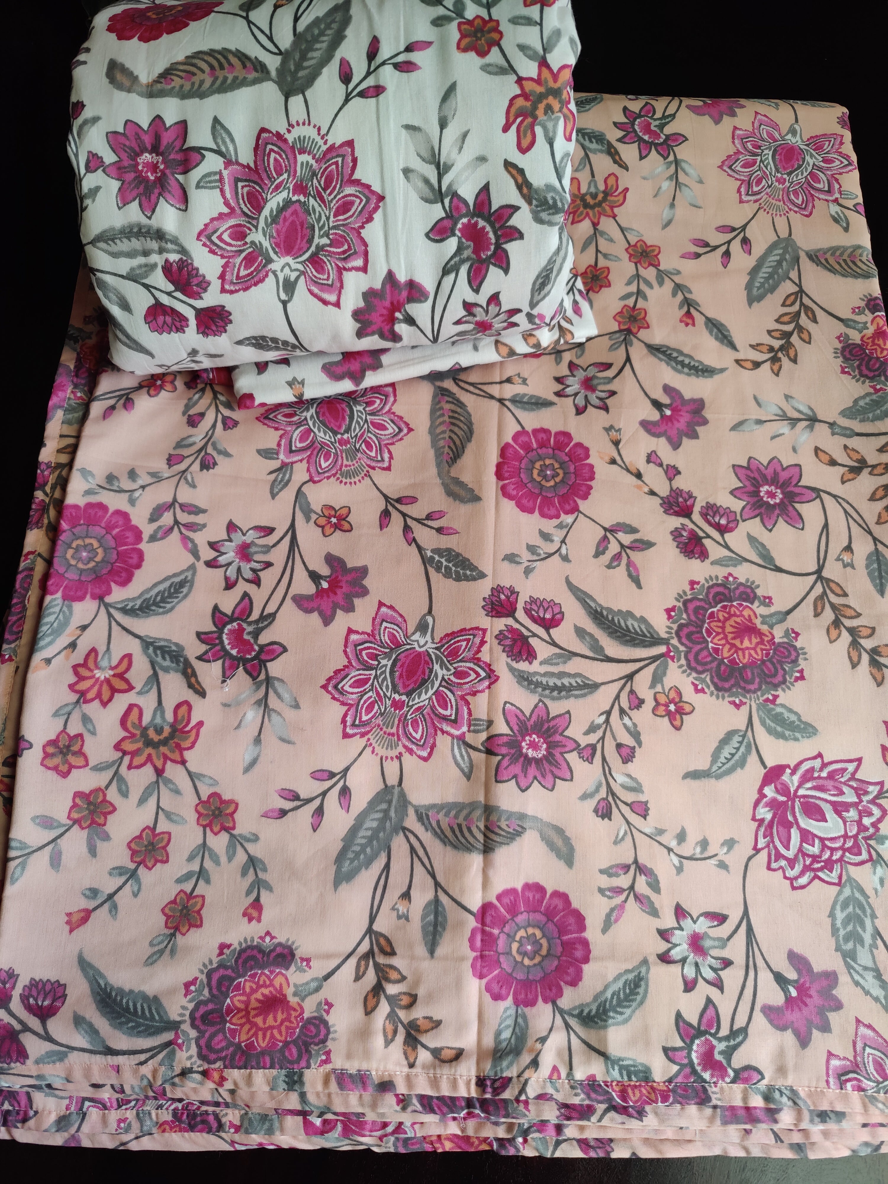 FLORAL SHALIMAR REVERSIBLE MULMUL DOHAR