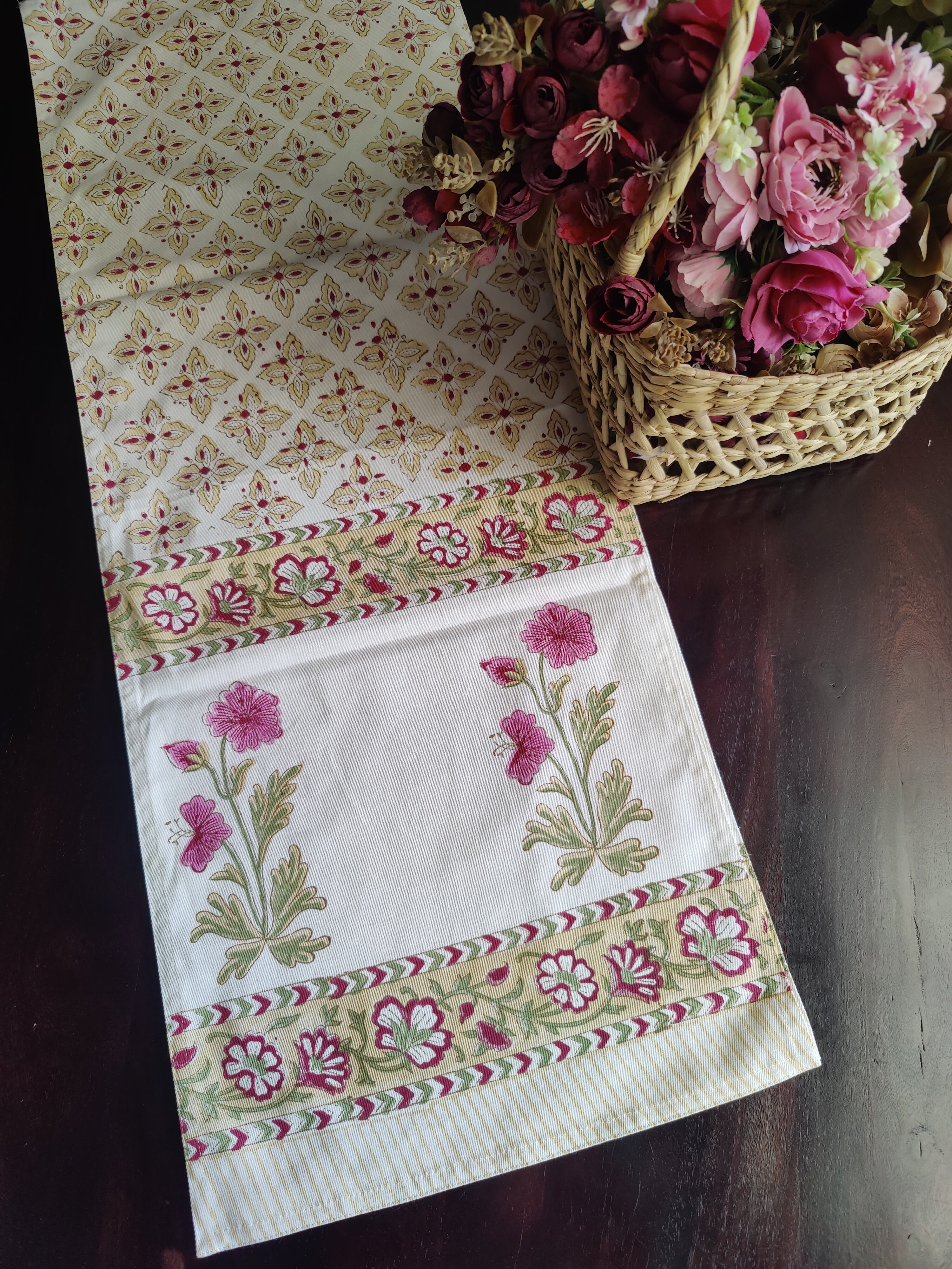 SIX SEATER HANDBLOCK PRINTED TABLE RUNNER