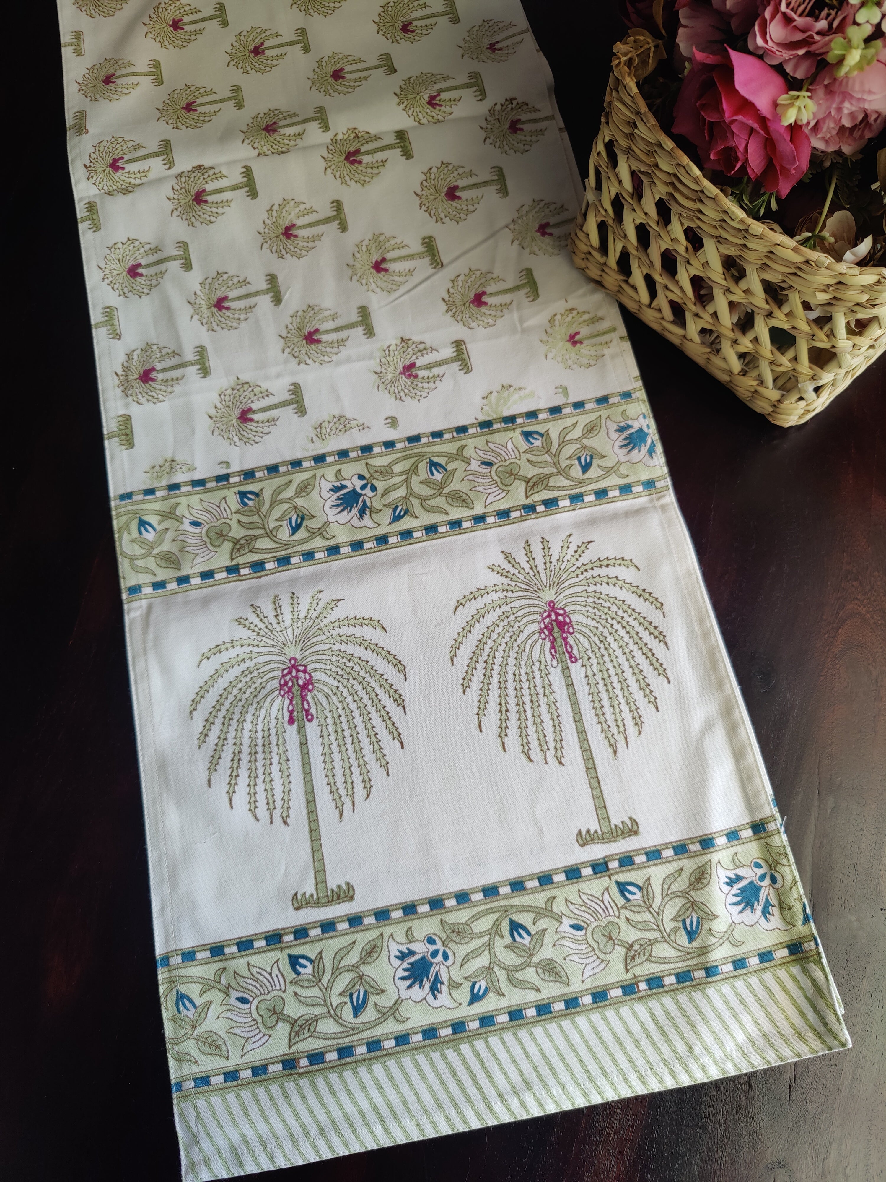 SIX SEATER HANDBLOCK PRINTED TABLE RUNNER