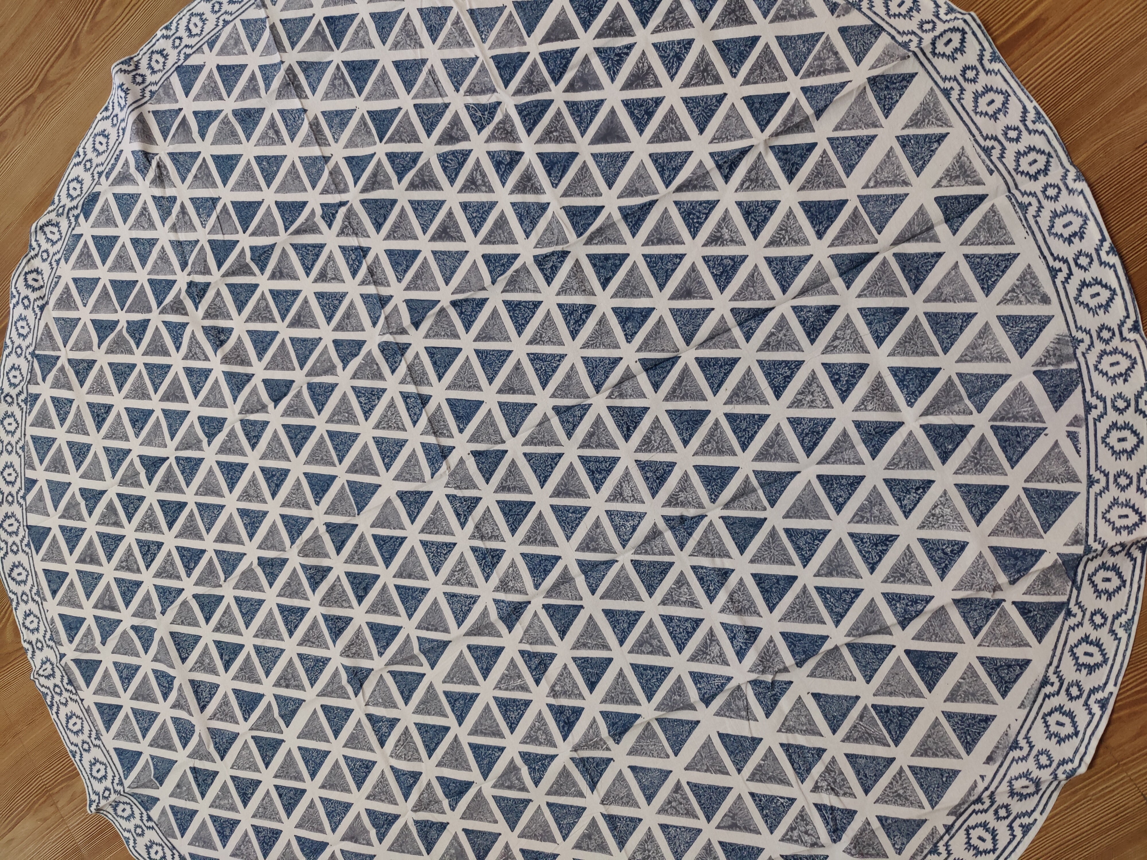 ROUND TABLE HANDBLOCK PRINTED TABLECLOTH
