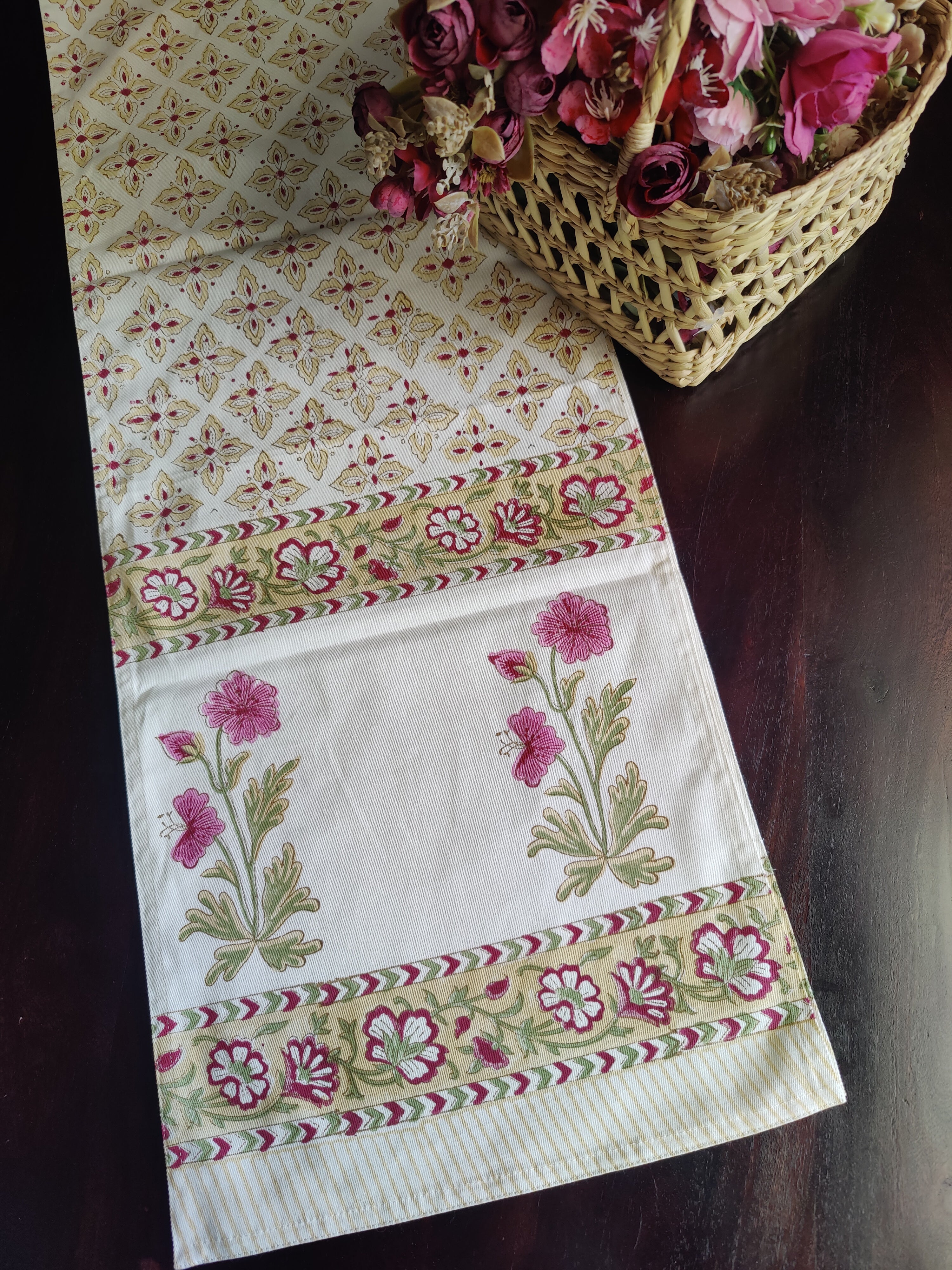 SIX SEATER HANDBLOCK PRINTED TABLE RUNNER
