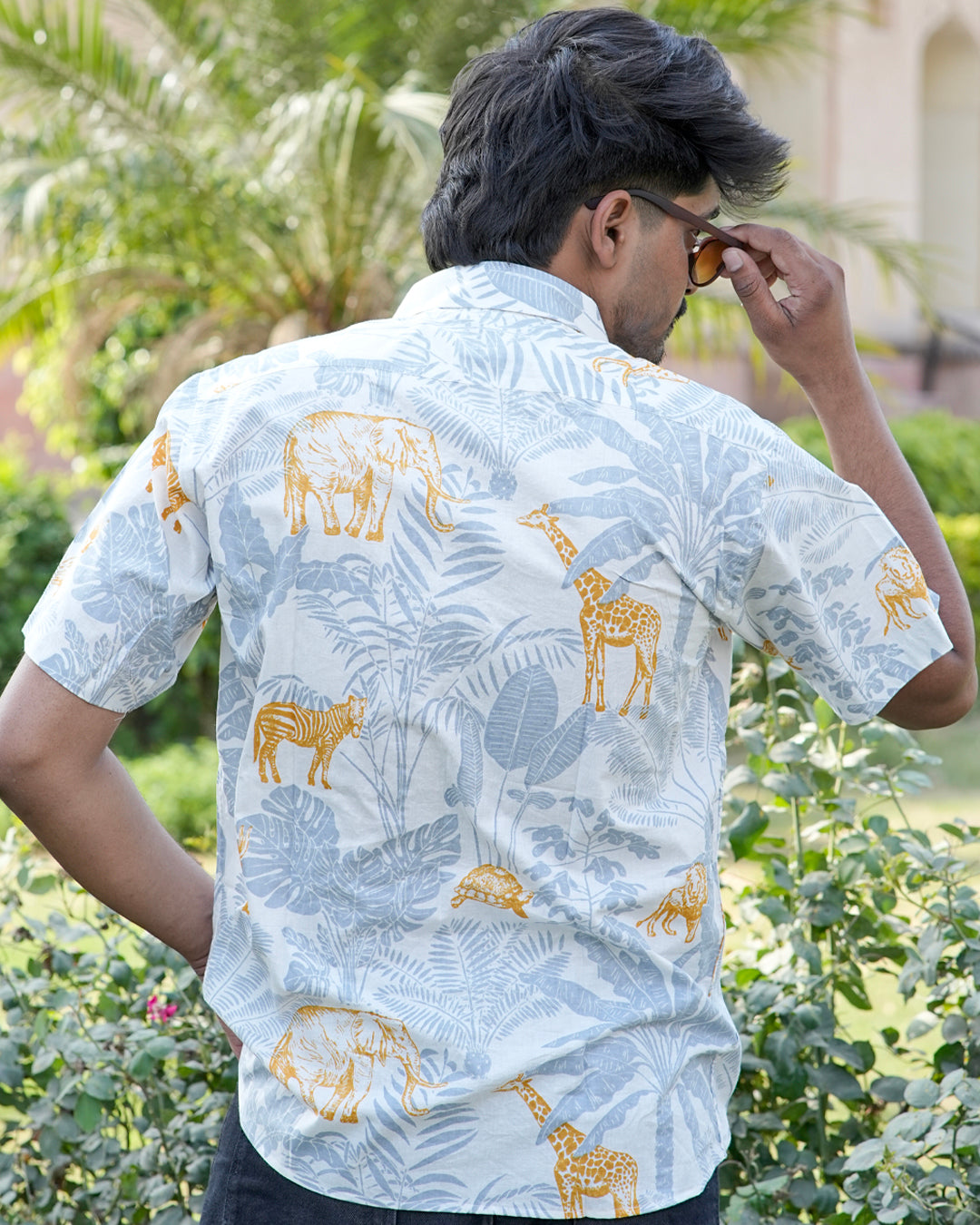 Yellow forest half sleeve Men's Shirt