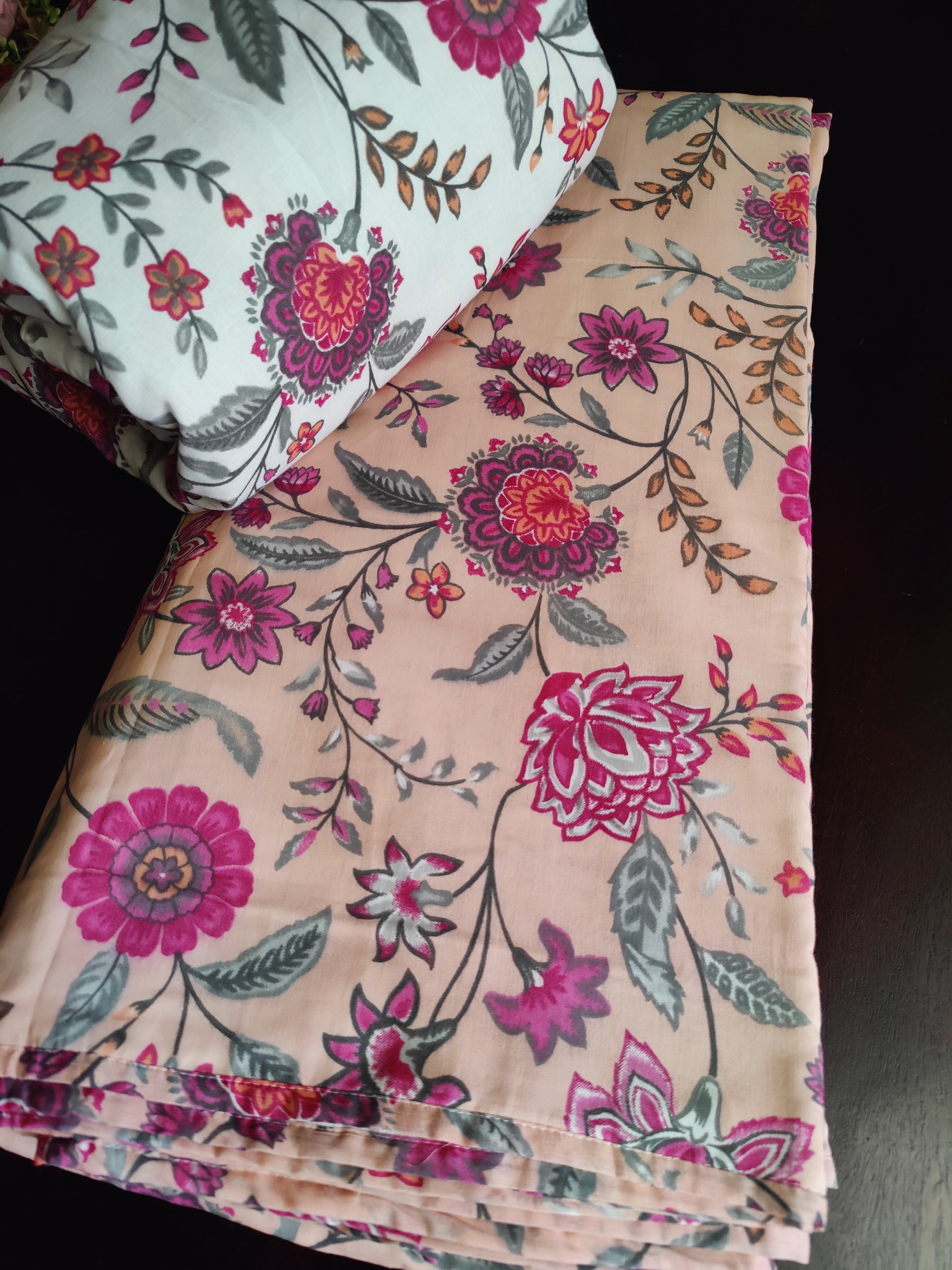 FLORAL SHALIMAR REVERSIBLE MULMUL DOHAR