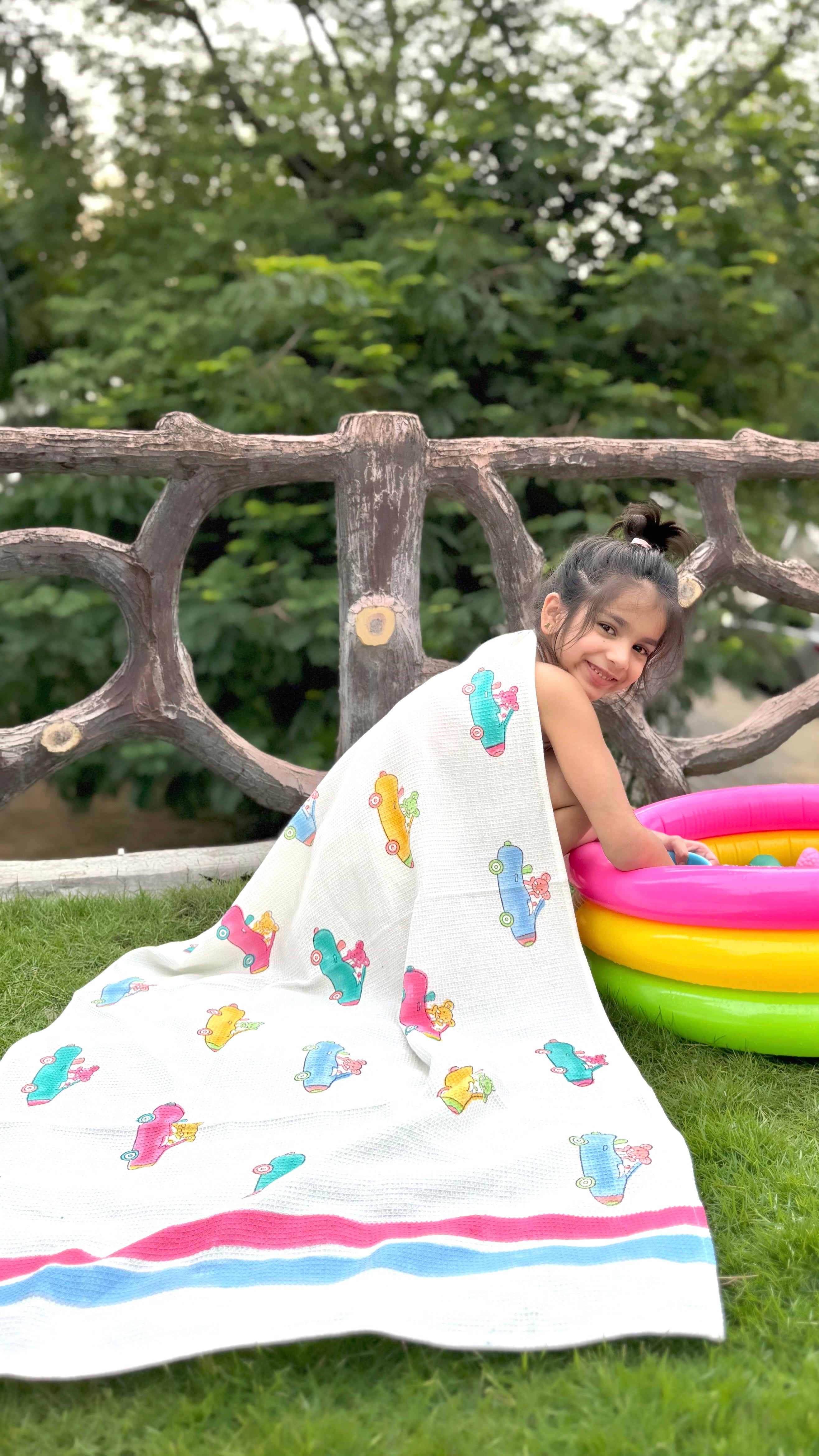 HAND BLOCK PRINTED KIDS BATH TOWEL