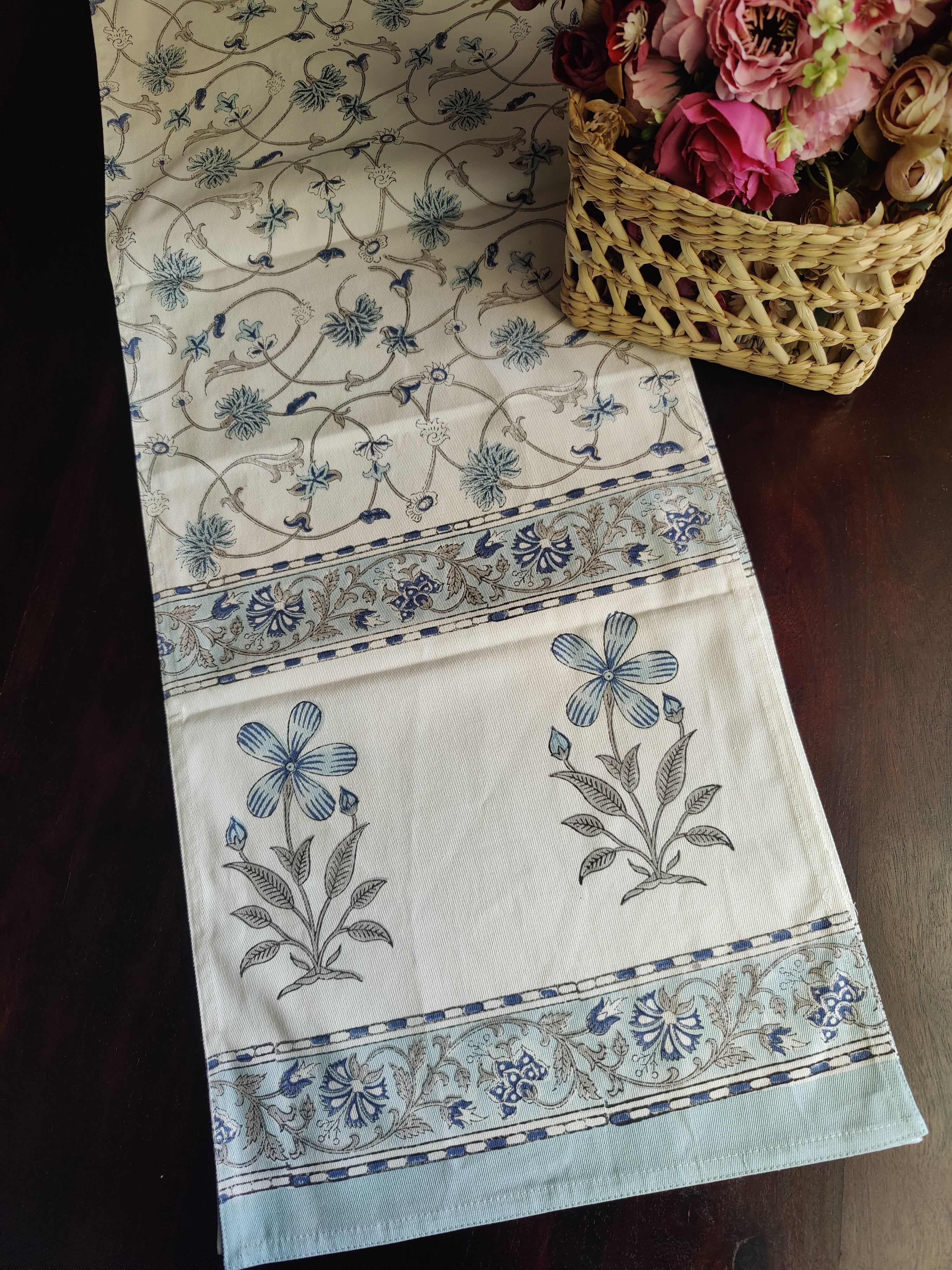 SIX SEATER HANDBLOCK PRINTED TABLE RUNNER