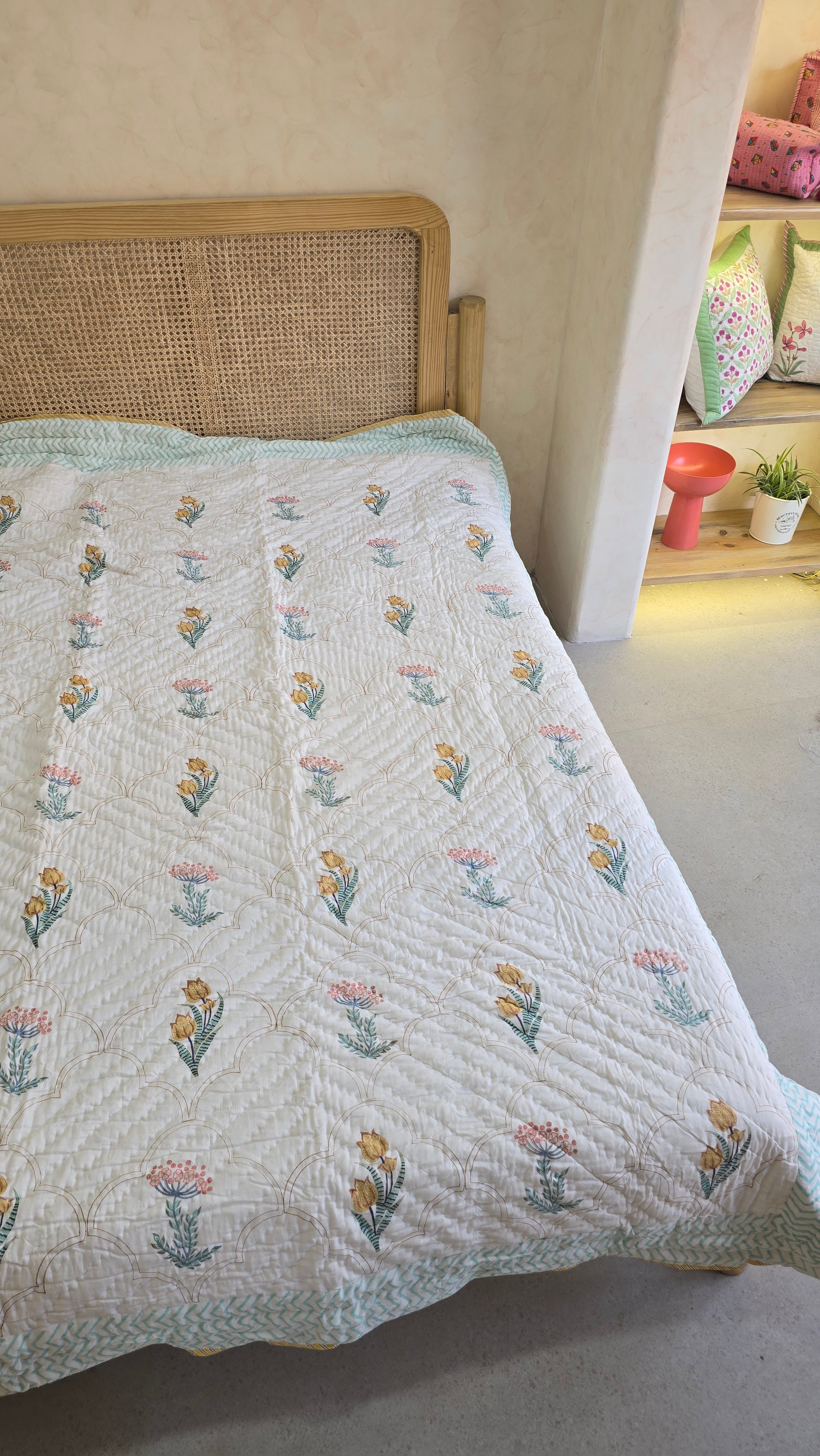 NAITIK HANDBLOCK PRINTED SINGLE QUILT