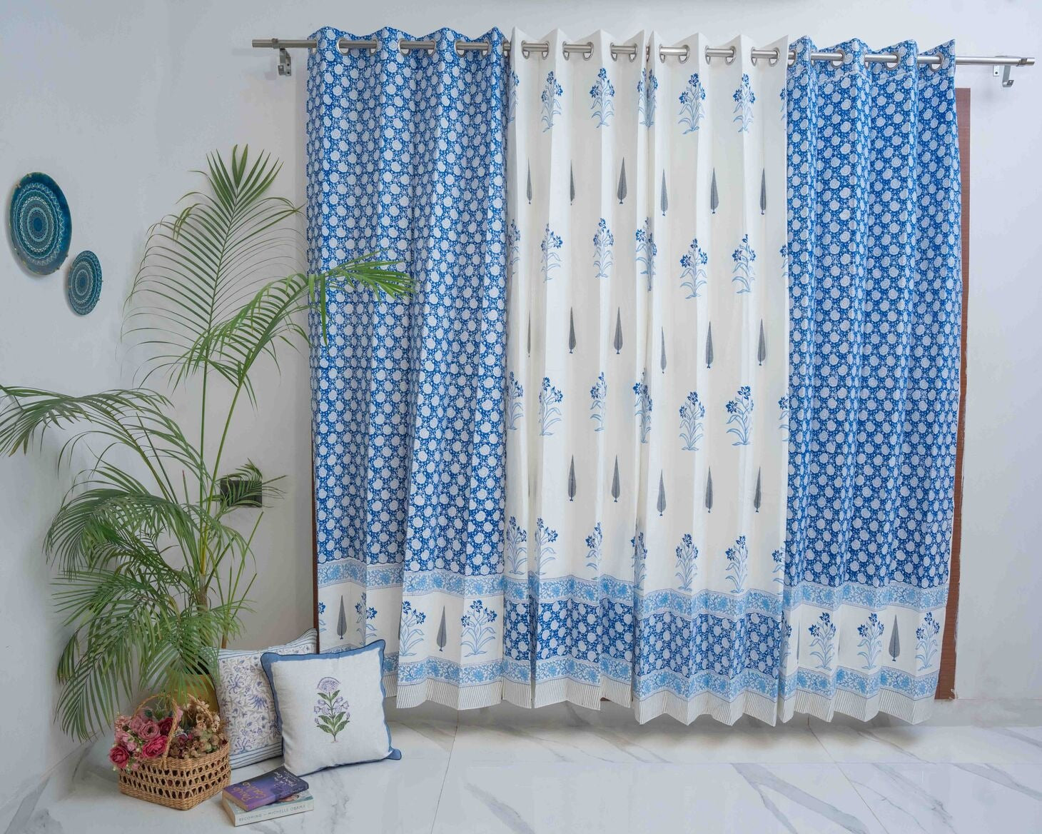 UDHAY DARK HANDBLOCK PRINTED CURTAIN