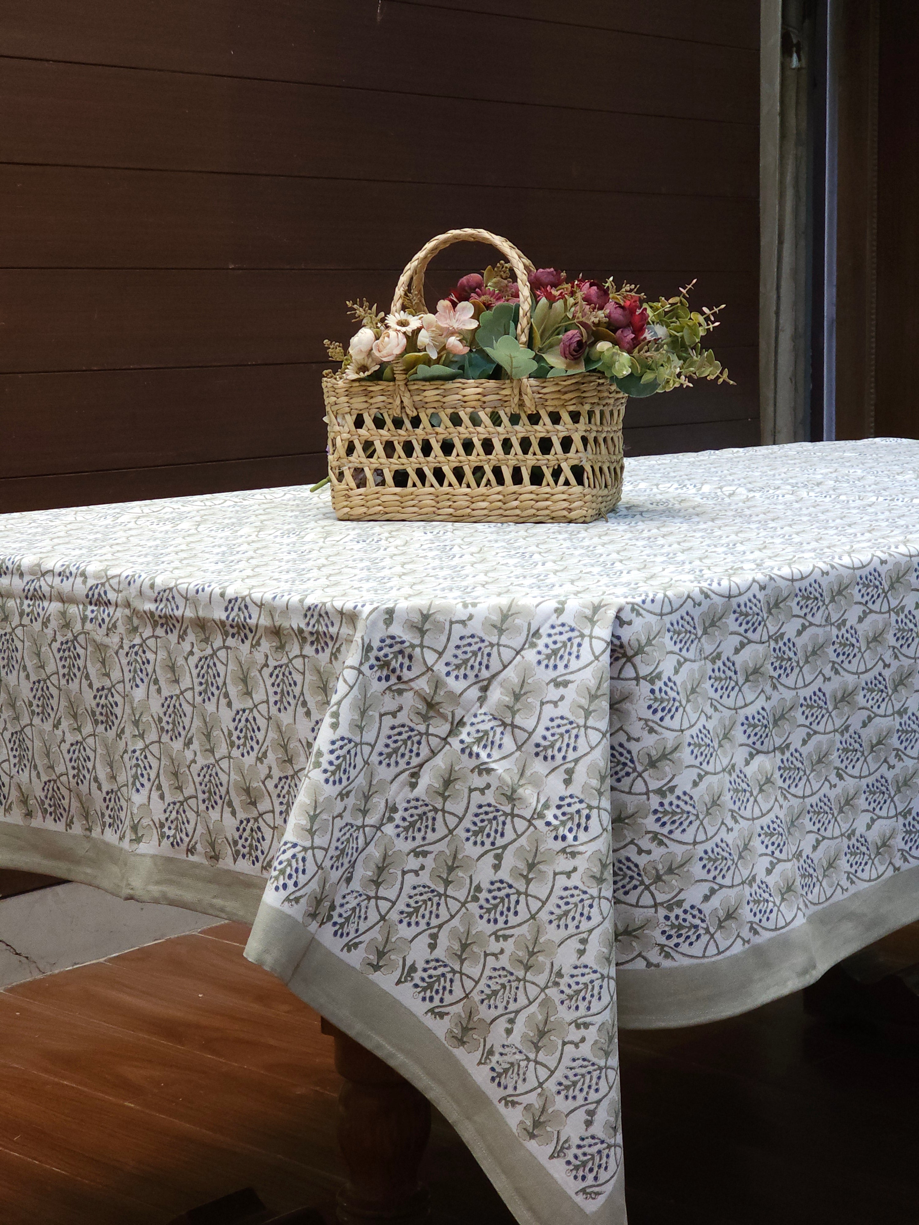 MYSTIC SIX & EIGHT SEATER HANDBLOCK PRINTED TABLECLOTH