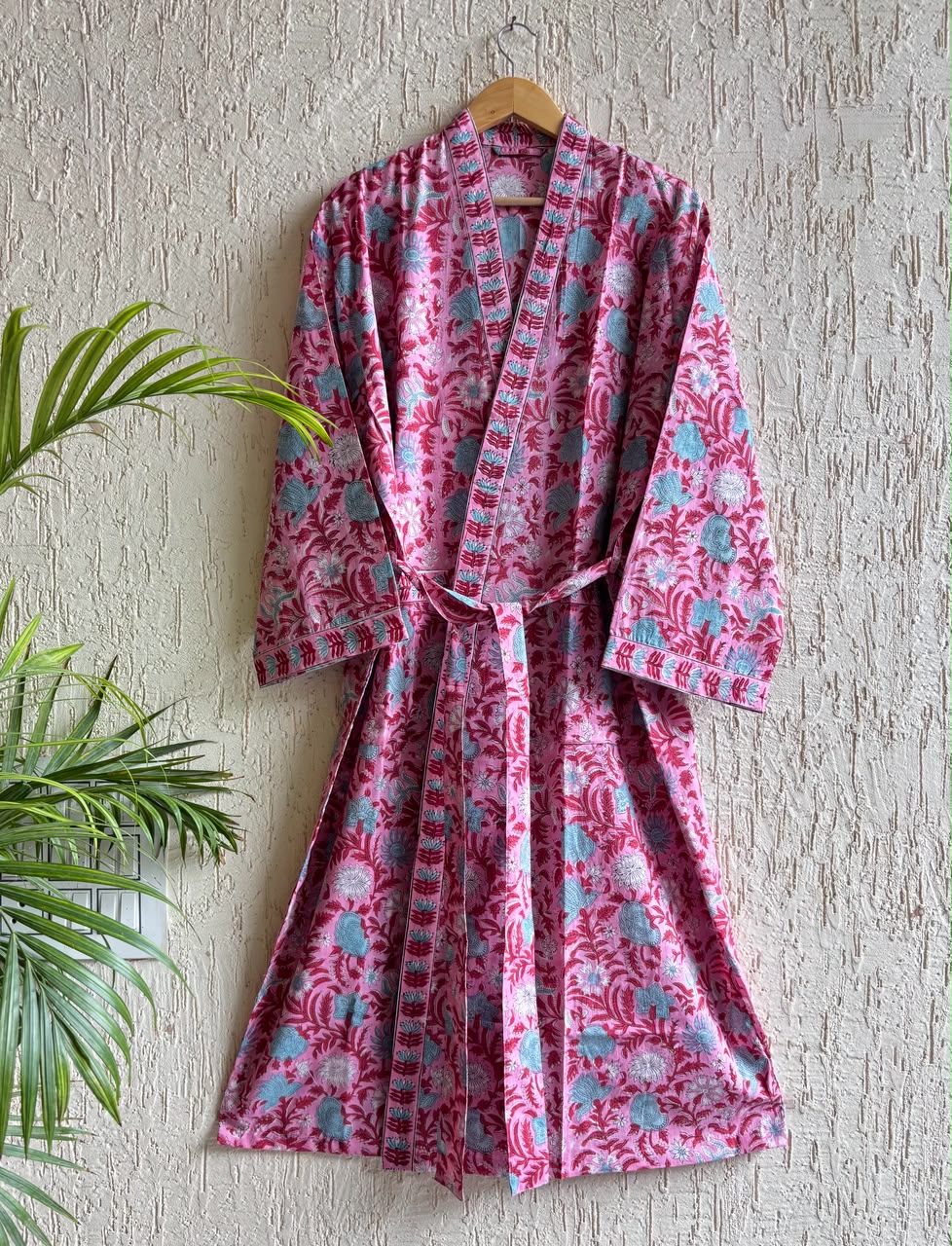 HAND BLOCK PRINTED COTTON KIMONOS