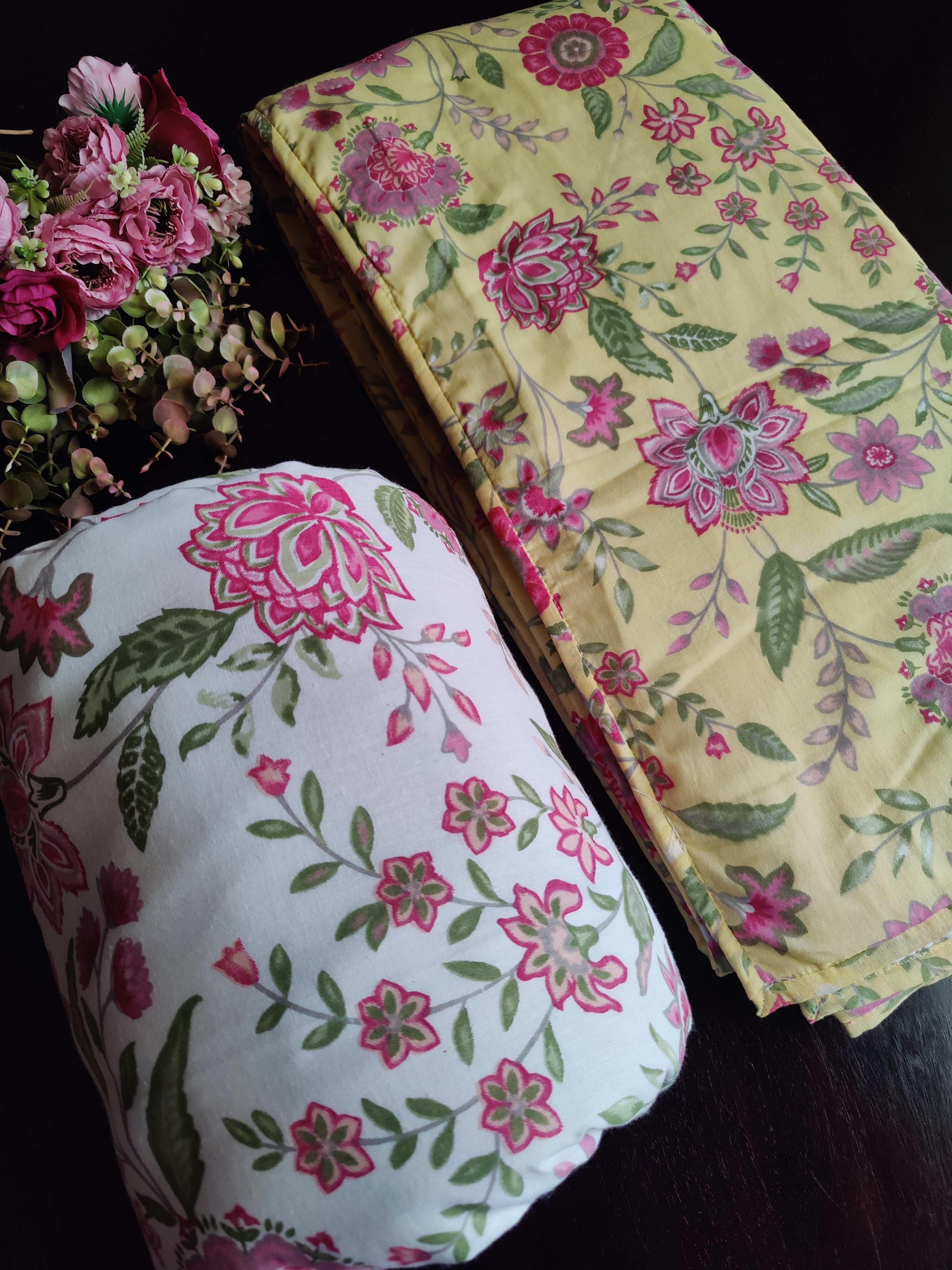 FLORAL SHALIMAR REVERSIBLE MULMUL DOHAR