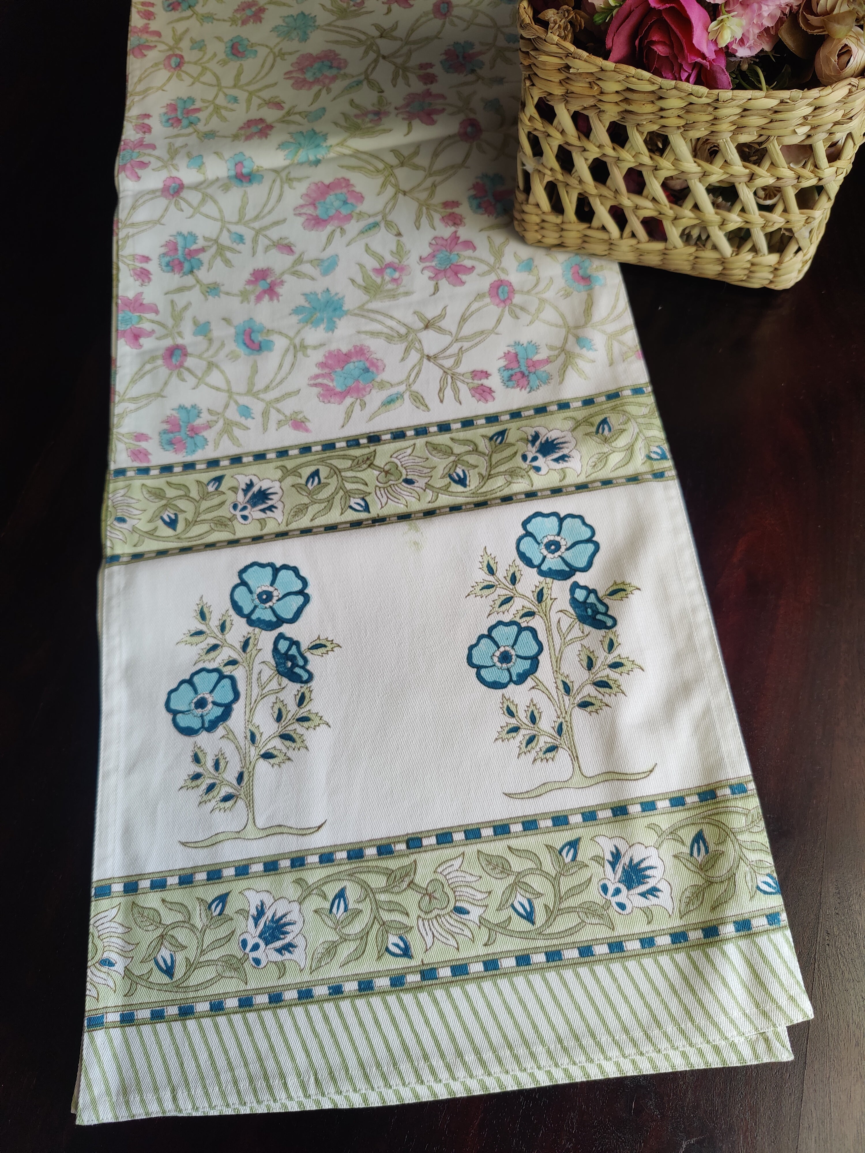 SIX SEATER HANDBLOCK PRINTED TABLE RUNNER