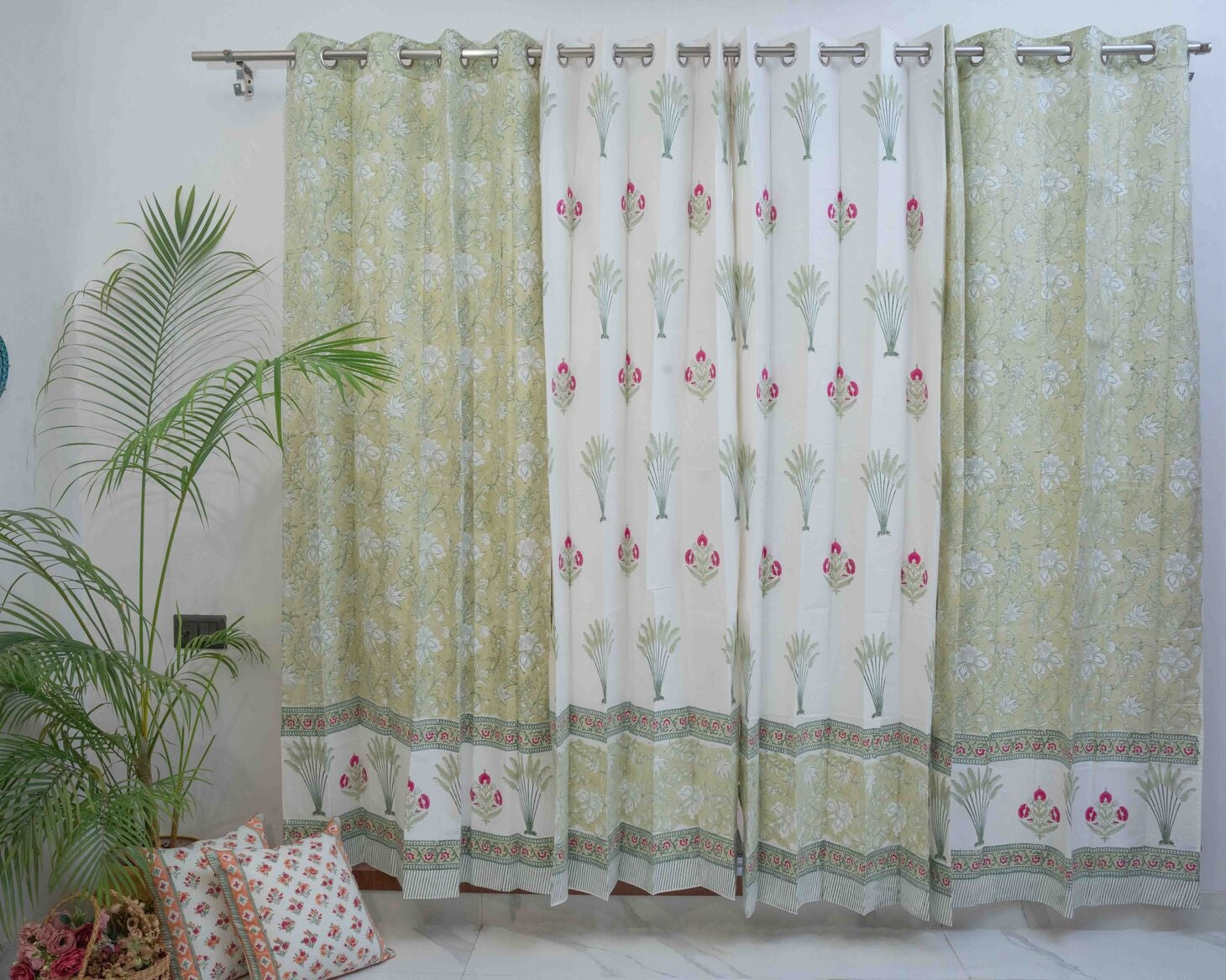 PARIZA DARK HANDBLOCK PRINTED CURTAIN