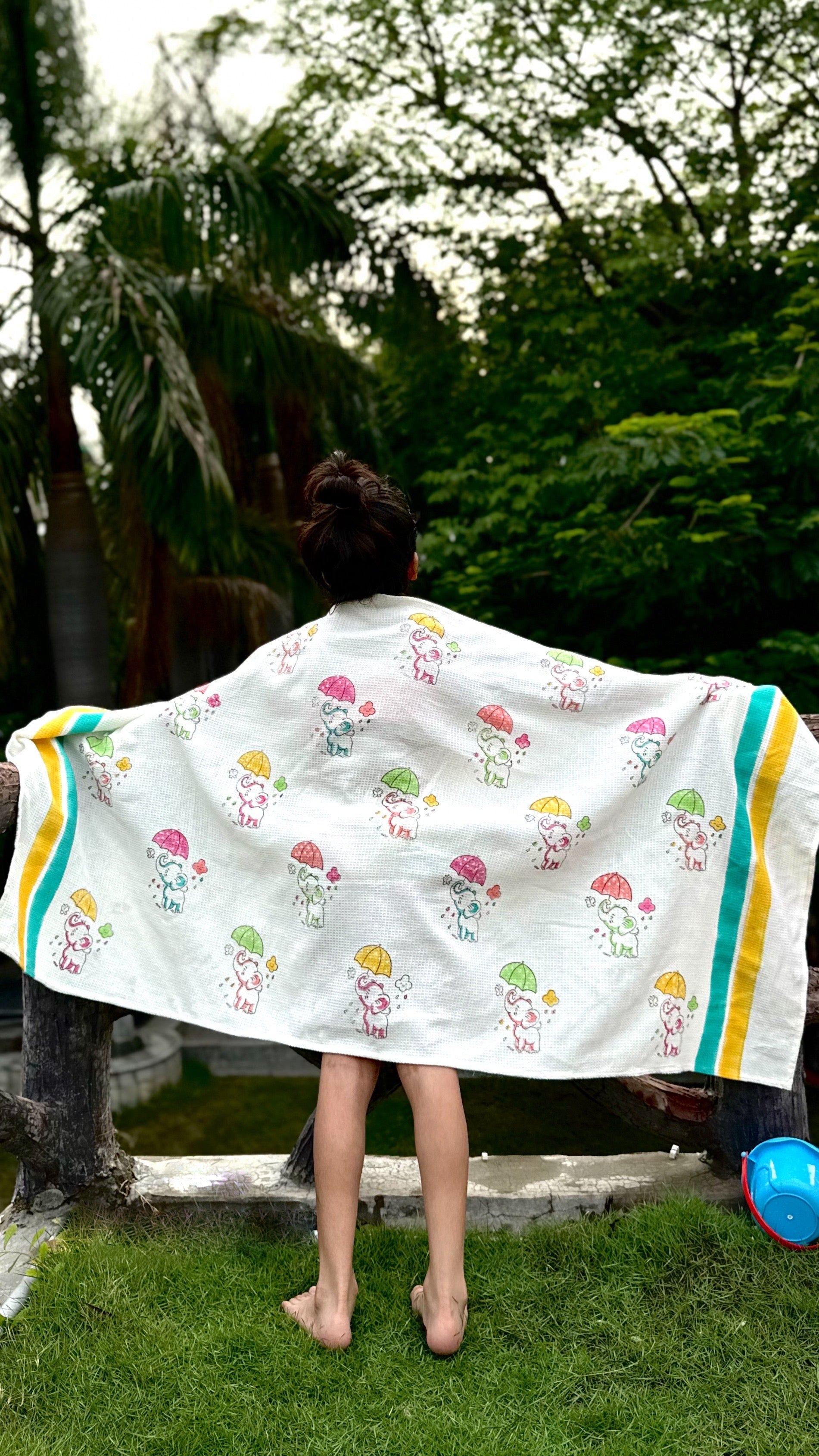 HAND BLOCK PRINTED KIDS BATH TOWEL
