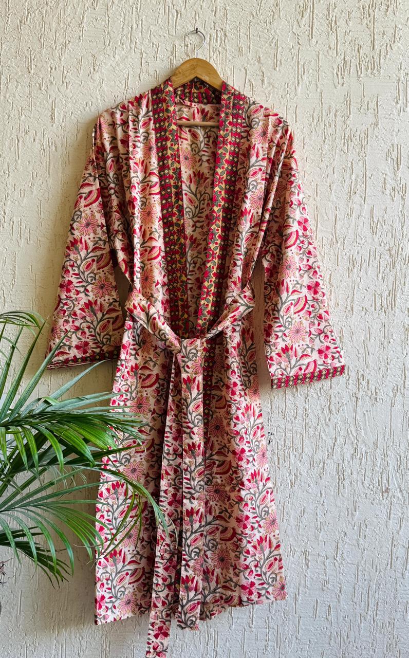 HAND BLOCK PRINTED COTTON KIMONOS