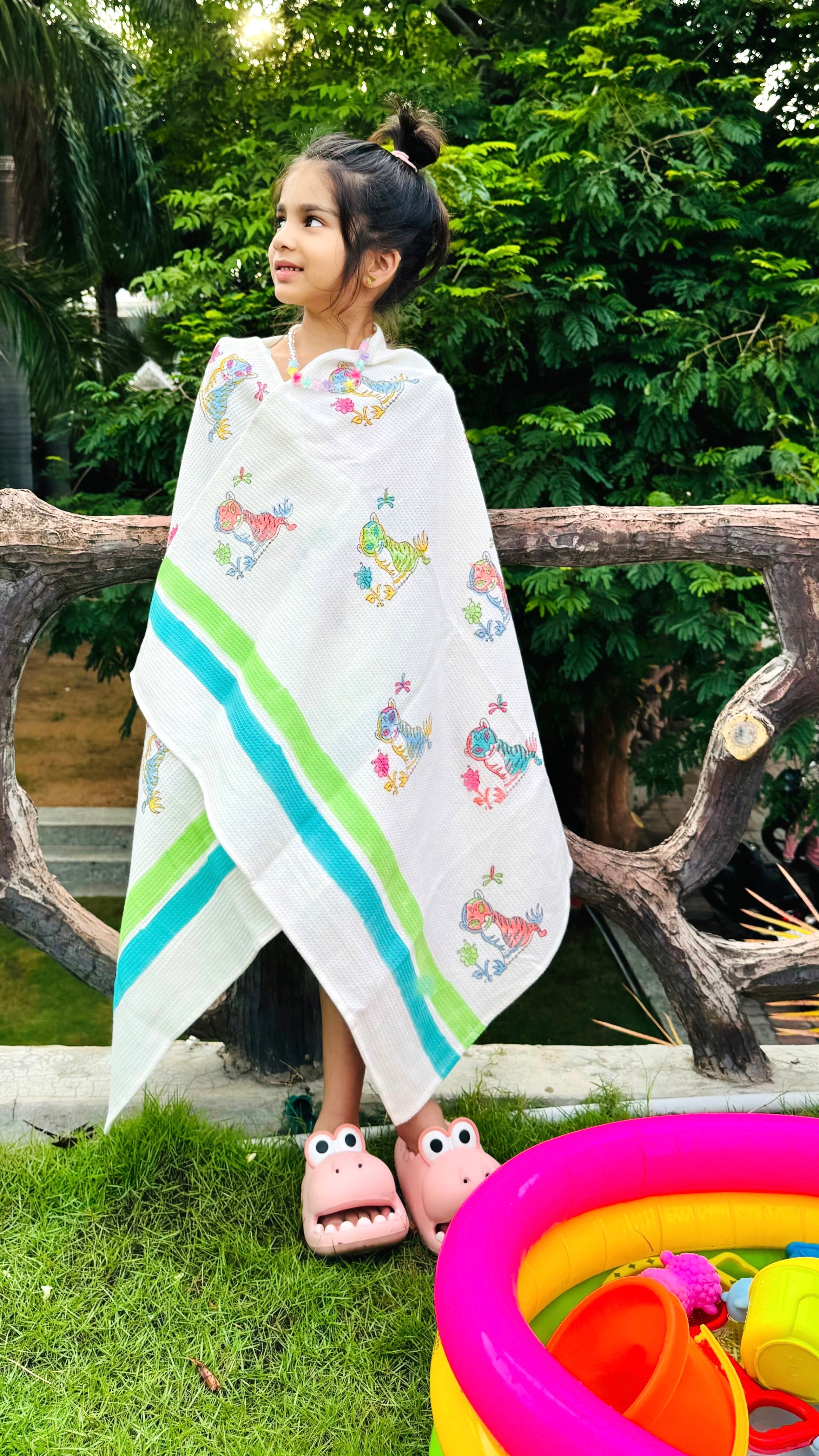 HAND BLOCK PRINTED KIDS BATH TOWEL
