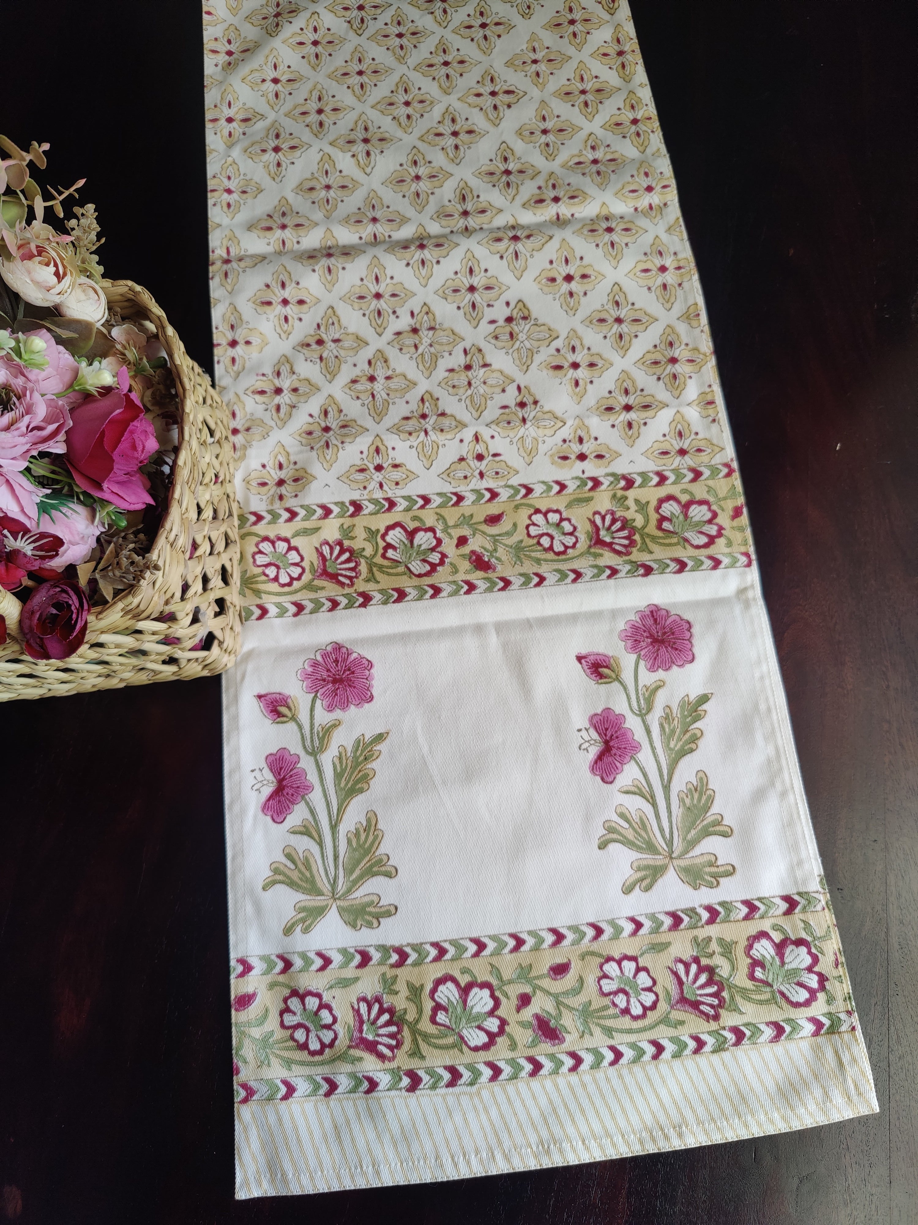 SIX SEATER HANDBLOCK PRINTED TABLE RUNNER