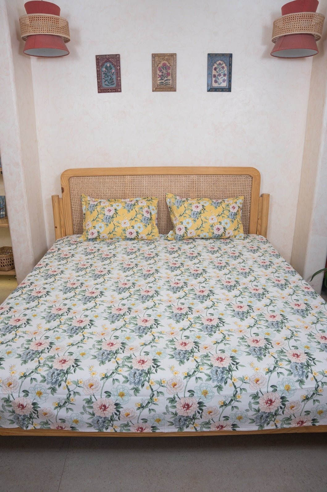 RANGMAHAL PURE COTTON BEDSHEET WITH TWO PILLOW CASES