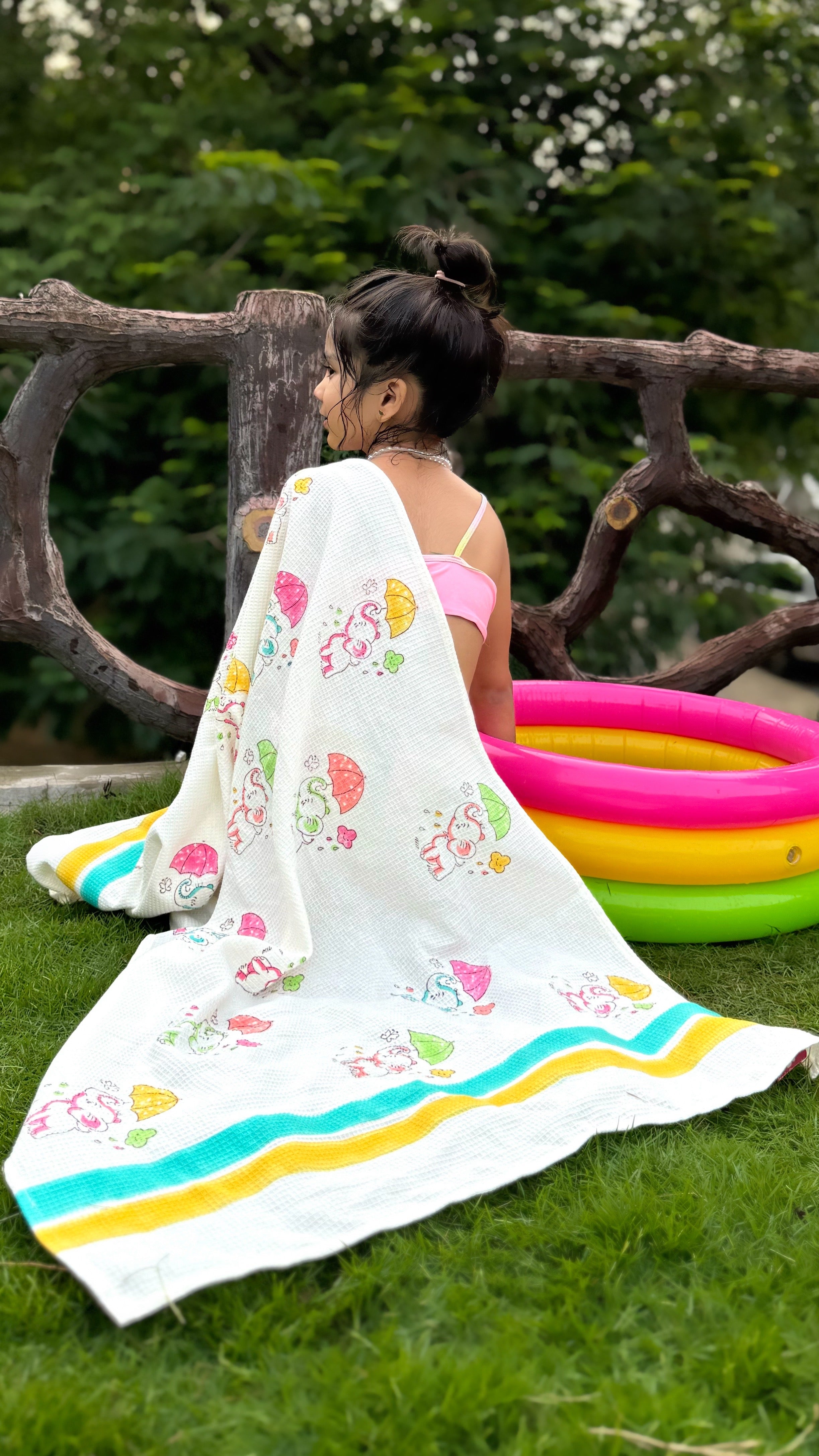 HAND BLOCK PRINTED KIDS BATH TOWEL