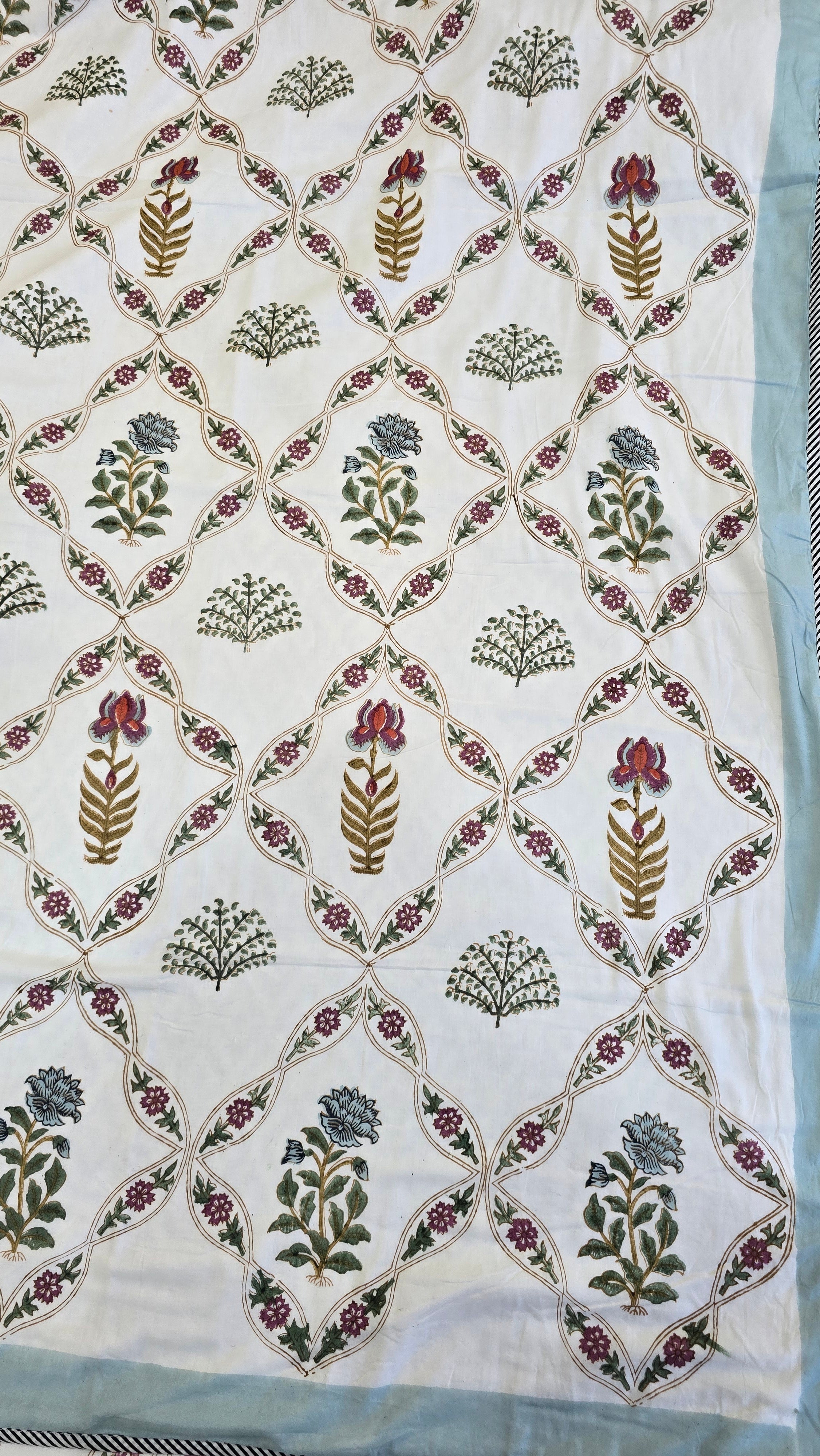 VILASA HANDBLOCK PRINTED REVERSIBLE MULMUL DOHAR