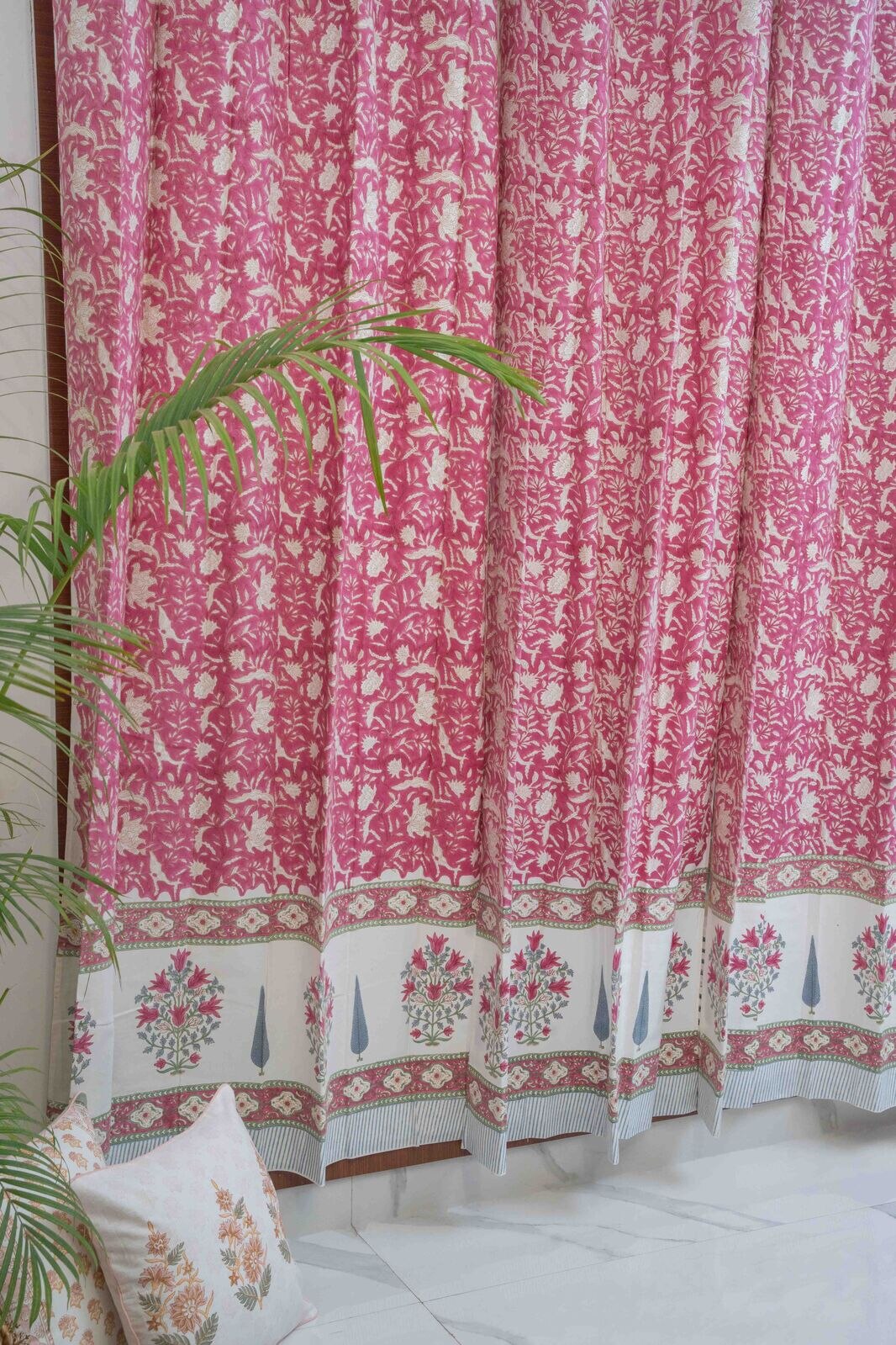 SUMAN DARK HANDBLOCK PRINTED CURTAIN