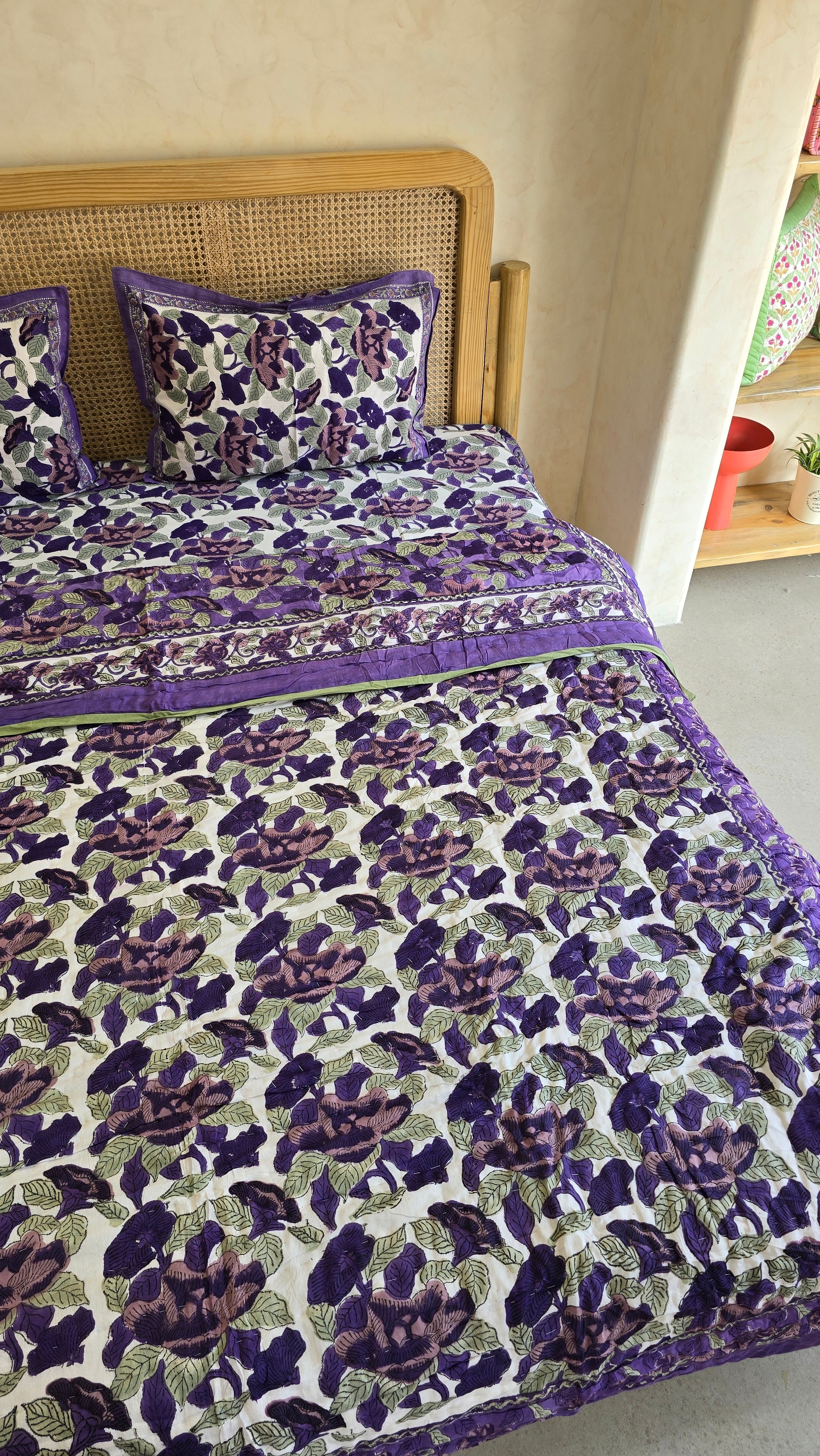 FESTIVE HAND BLOCK PRINTED BEDDING SET